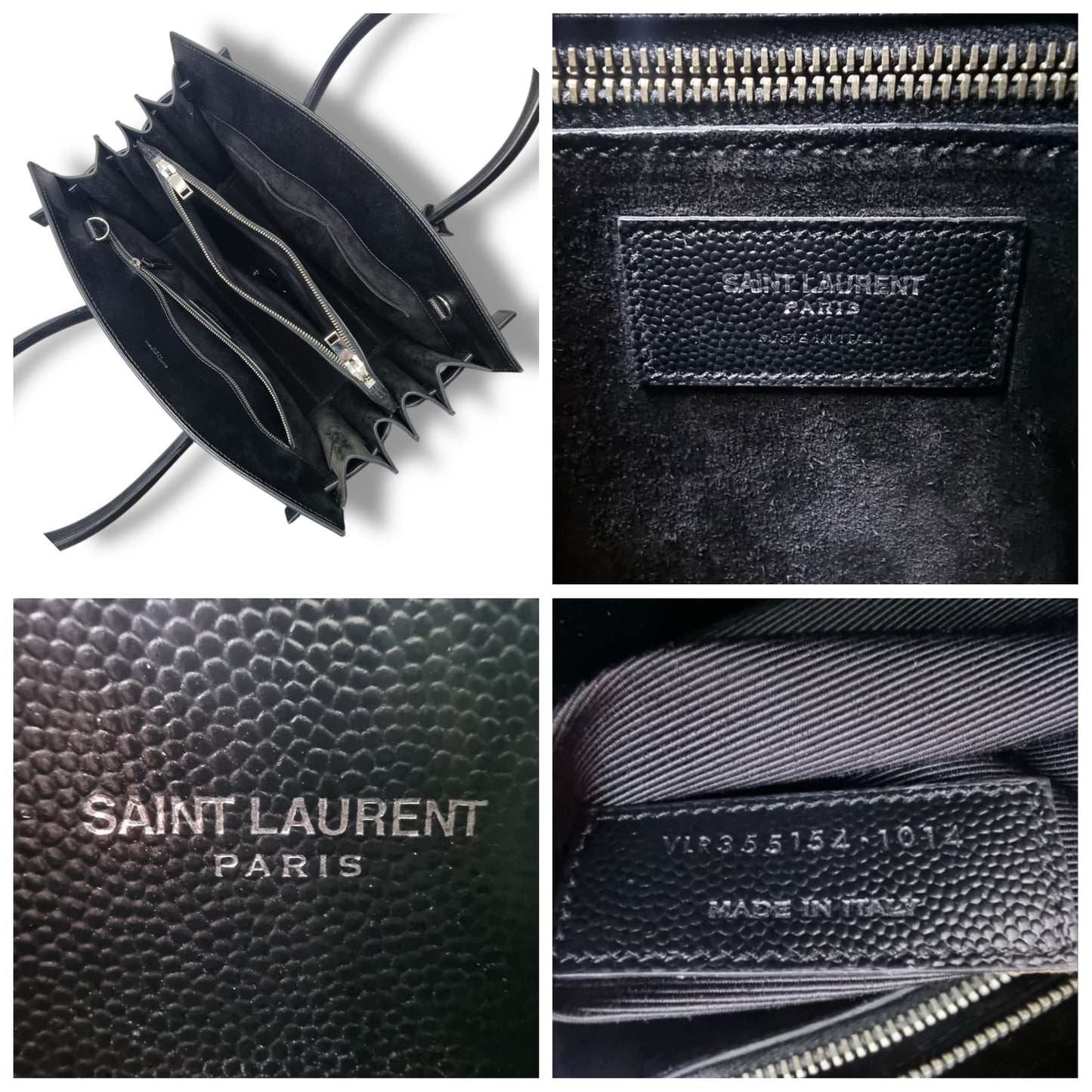 YSL Sac De Jour Studded Leather Tote Bag Shw (Black)