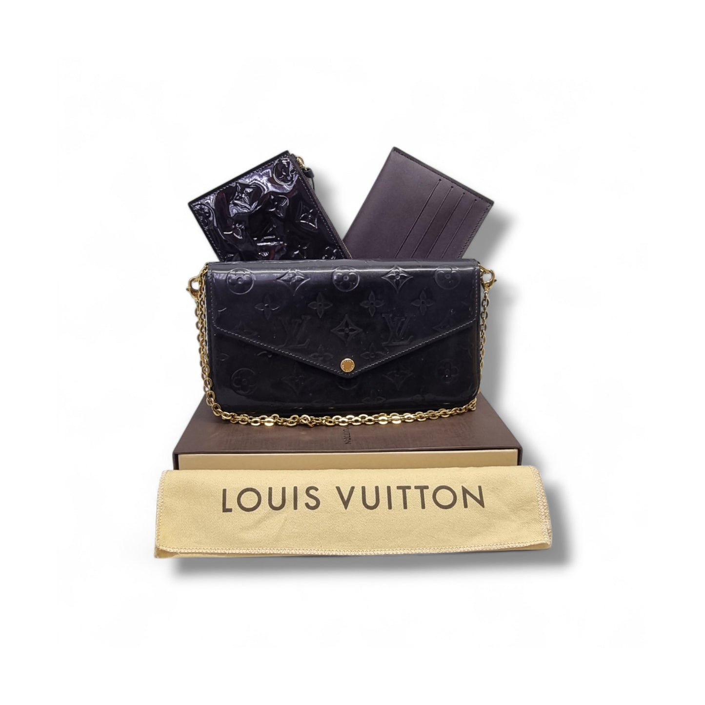 Louis Vuitton Pochette Felicie Monogram Amarante Vernis Ghw