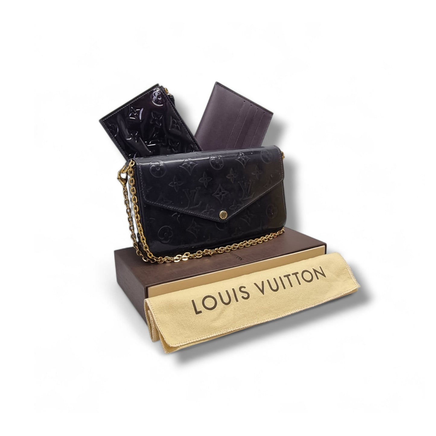 Louis Vuitton Pochette Felicie Monogram Amarante Vernis Ghw