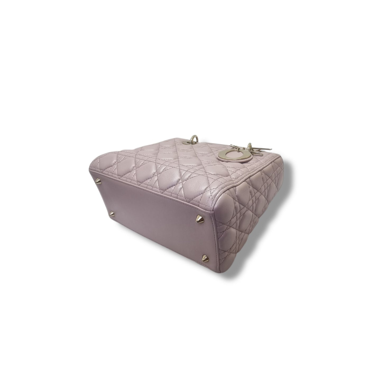 Christian Dior Lady Dior Medium Cannage Lambskin Ghw (Pearlescent Pink)