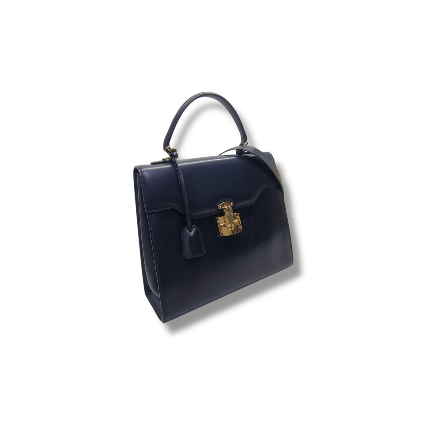 Gucci Vintage Lady Lock Tote Bag Ghw ( Black)