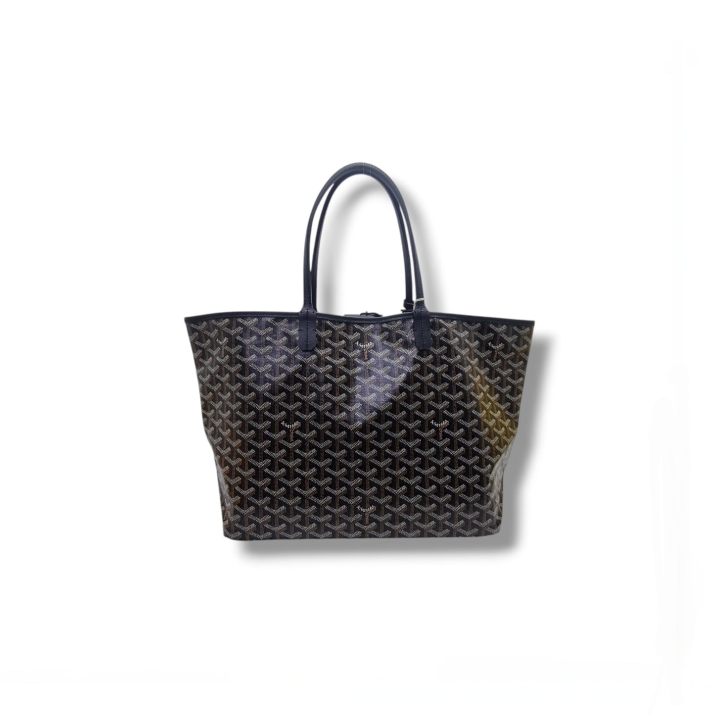 Goyard Saint Louis PM Goyardine Canvas Chevroches Calfskin (Black/Tan)