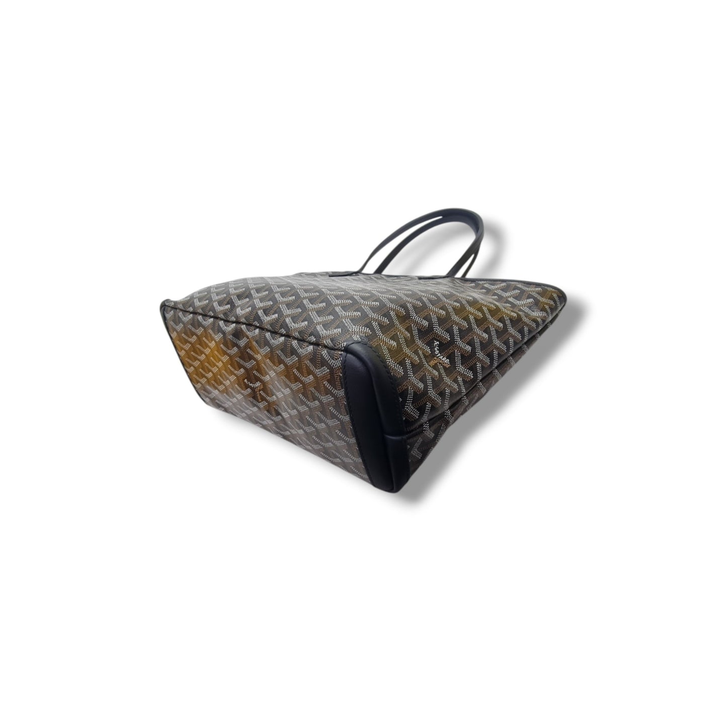 Goyard Artois PM Goyardine Canvas Palladium Hardware (Black/Tan)