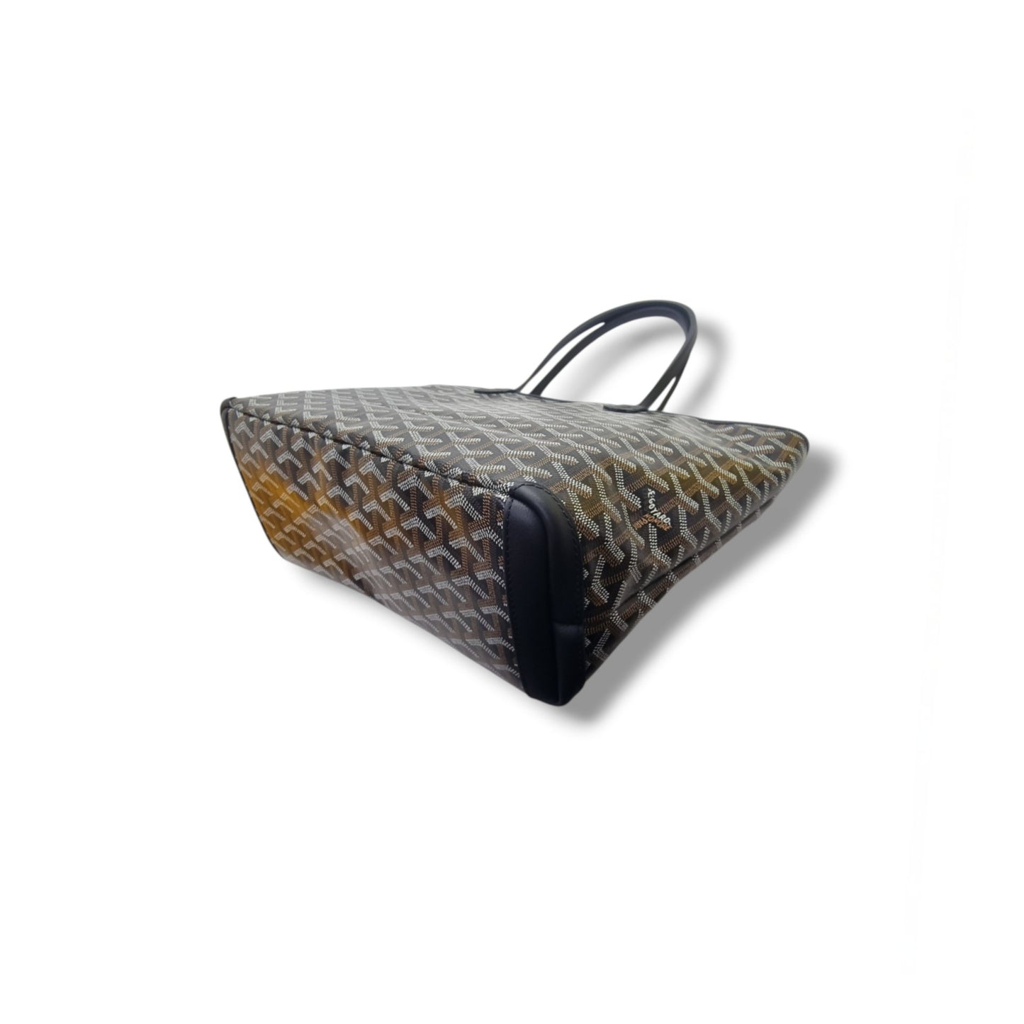 Goyard Artois PM Goyardine Canvas Palladium Hardware (Black/Tan)