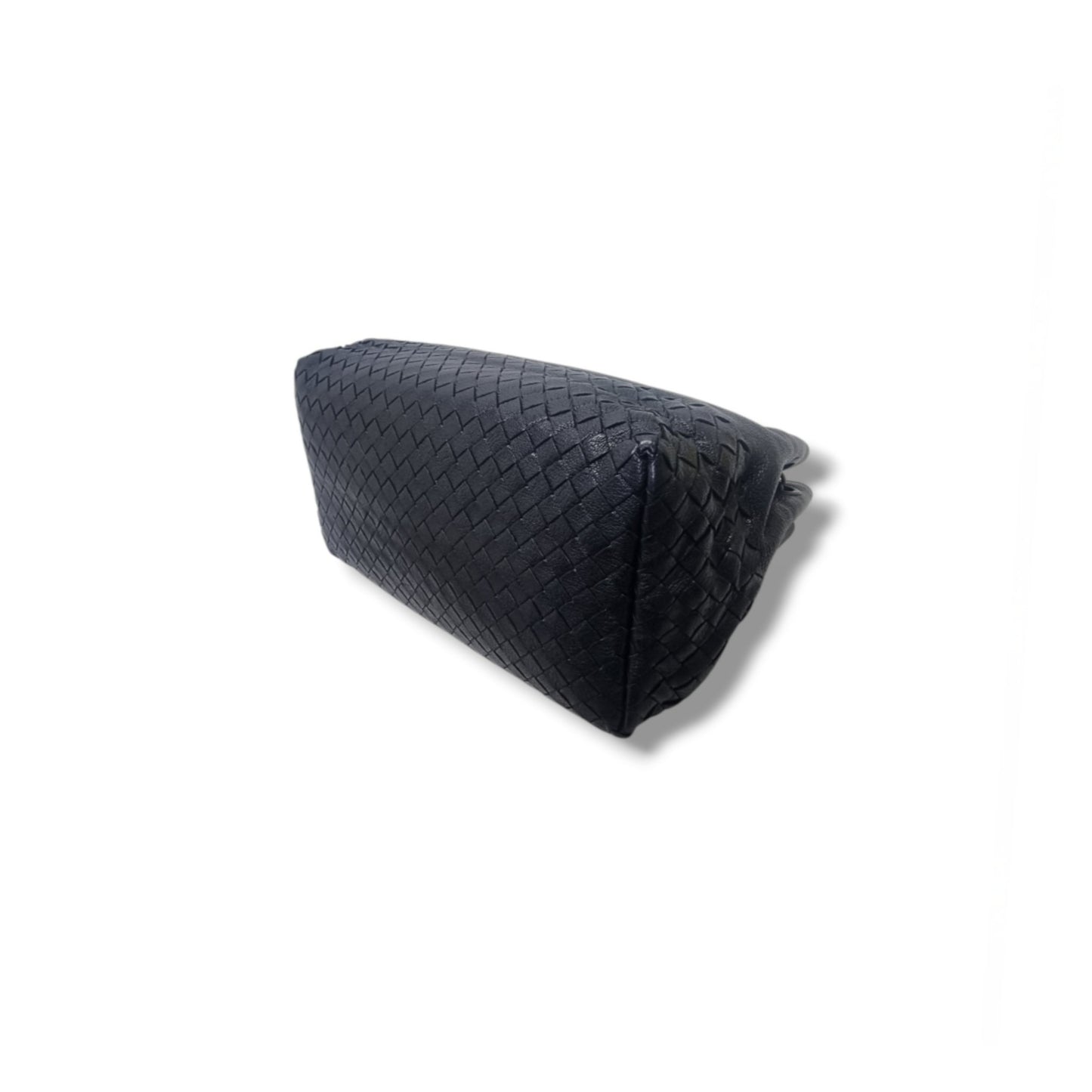 Bottega Veneta Accordion Intrecciato Leather Flap Shoulder Bag Bhw (Black)