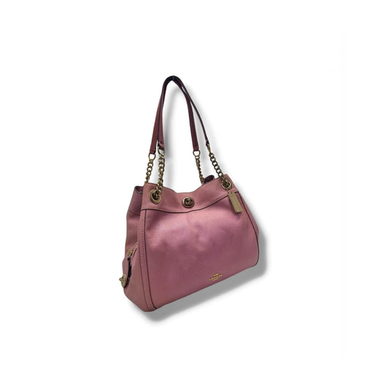 Coach Turnlock Edie Shoulder Bag Ghw (Pink)