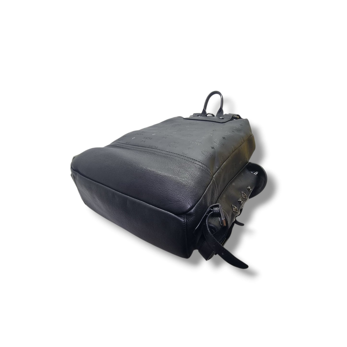 MCM Backpack Honshu Tantris Studded Canvas & Leather Shw (Black Monogram)