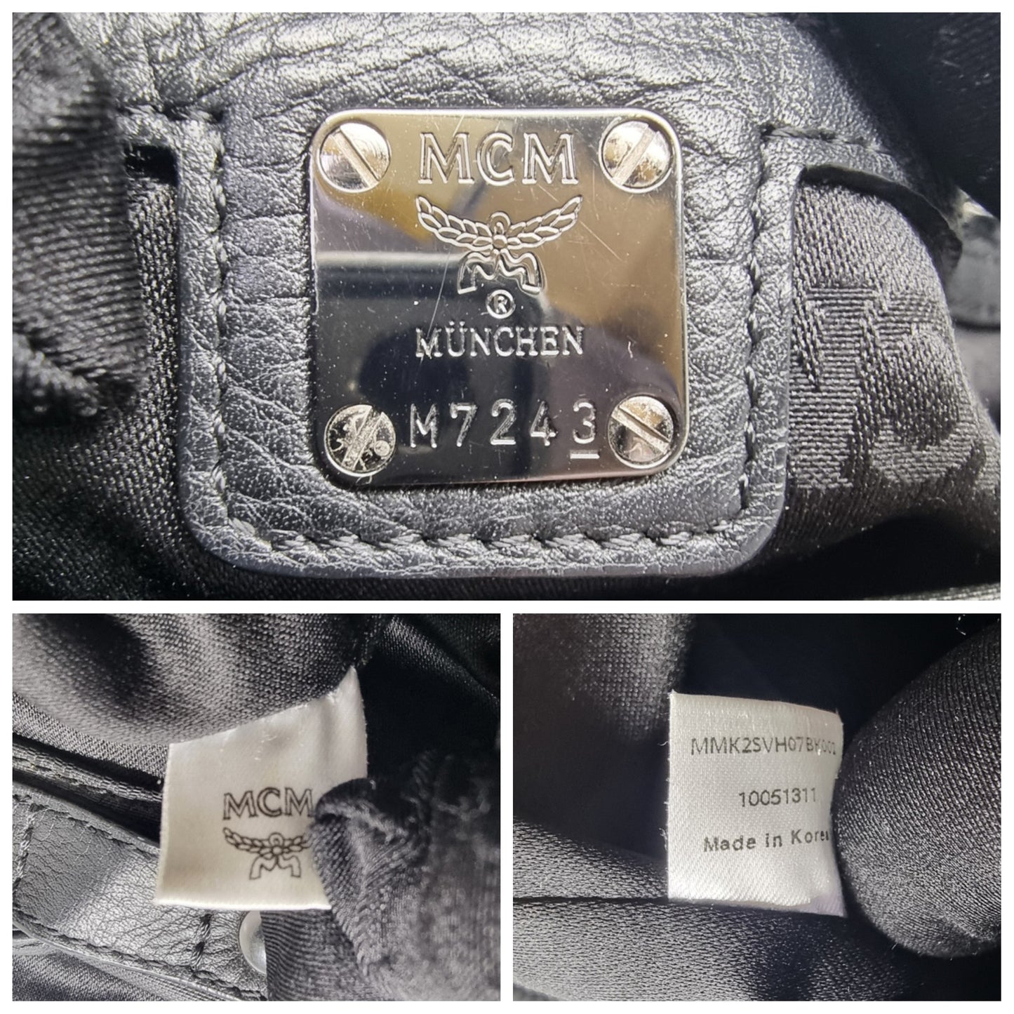 MCM Backpack Honshu Tantris Studded Canvas & Leather Shw (Black Monogram)