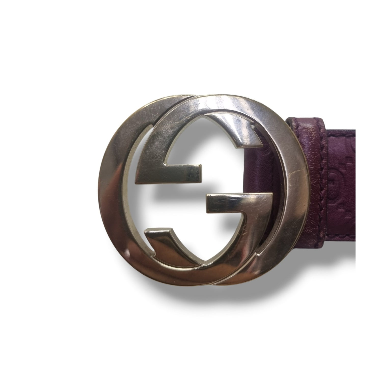 Gucci Guccissima Leather Interlocking G Belt Ghw (Burgundy)