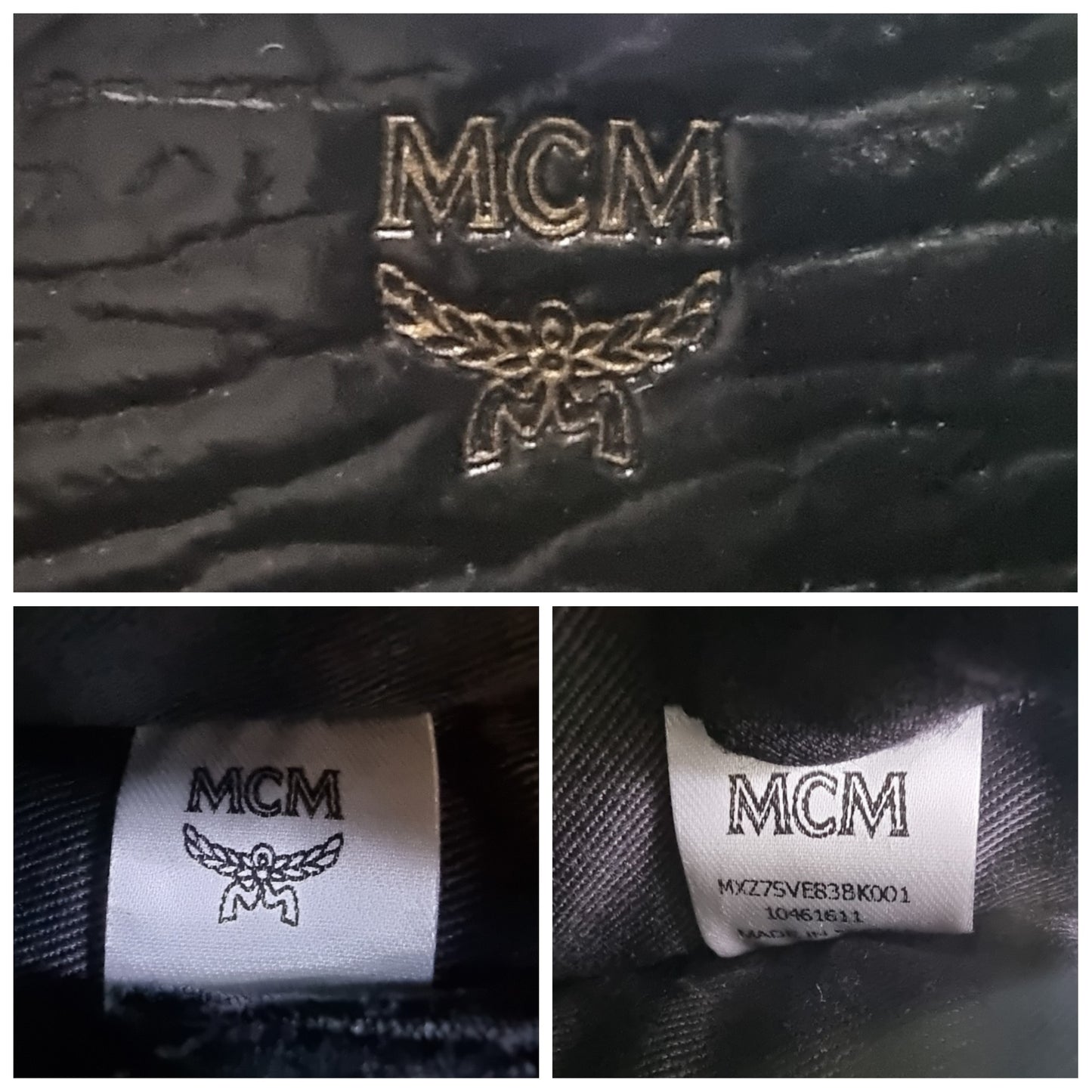 MCM Cyber Studded Leather Clutch Shw (Black/Blue)