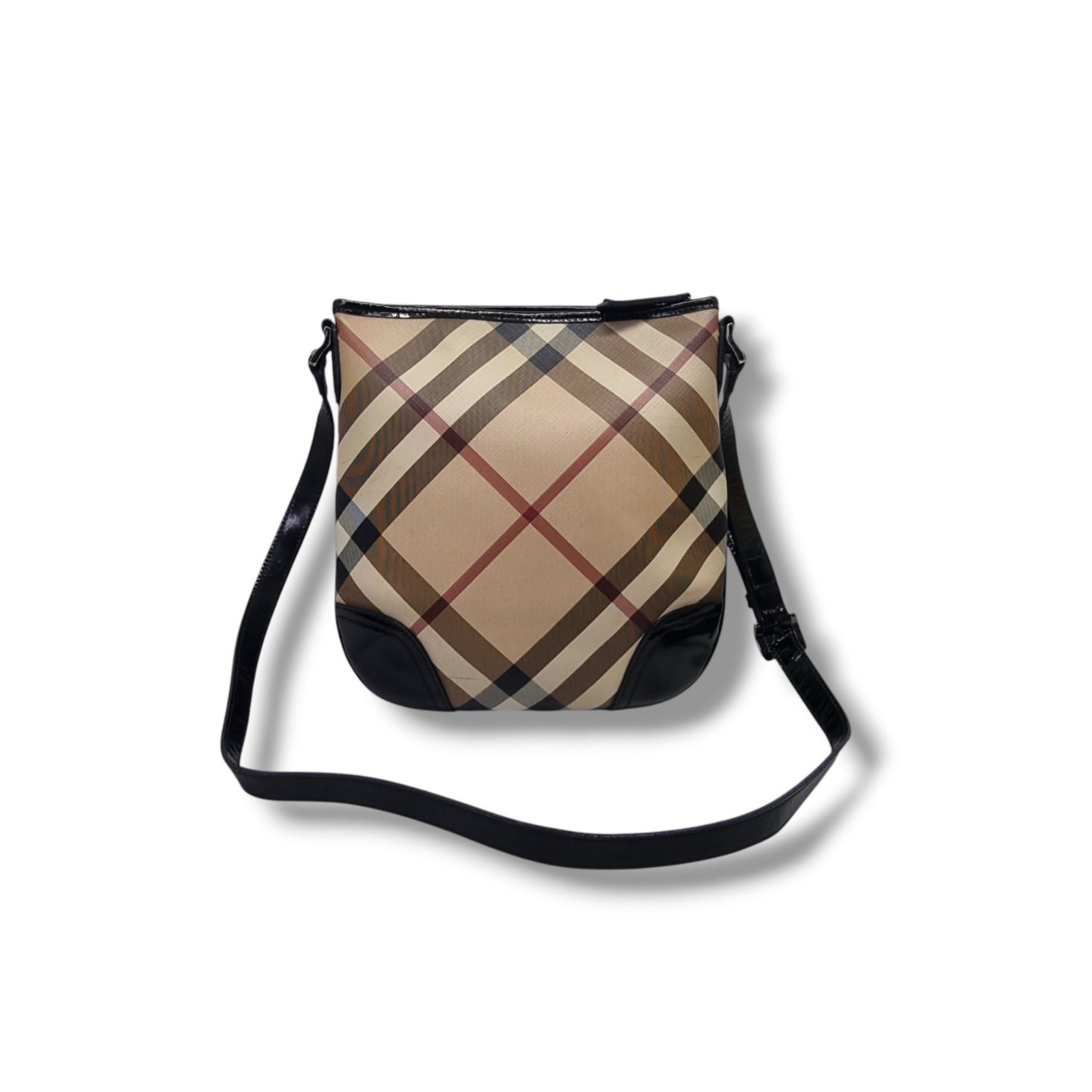 Burberry Supernova Check Coated Canvas Dryden Crossbody Shw (Black)