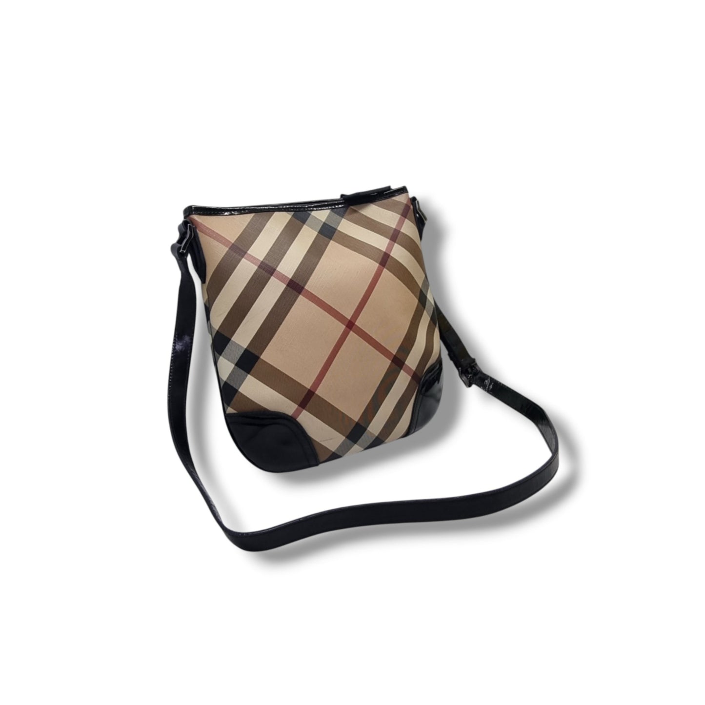 Burberry Supernova Check Coated Canvas Dryden Crossbody Shw (Black)