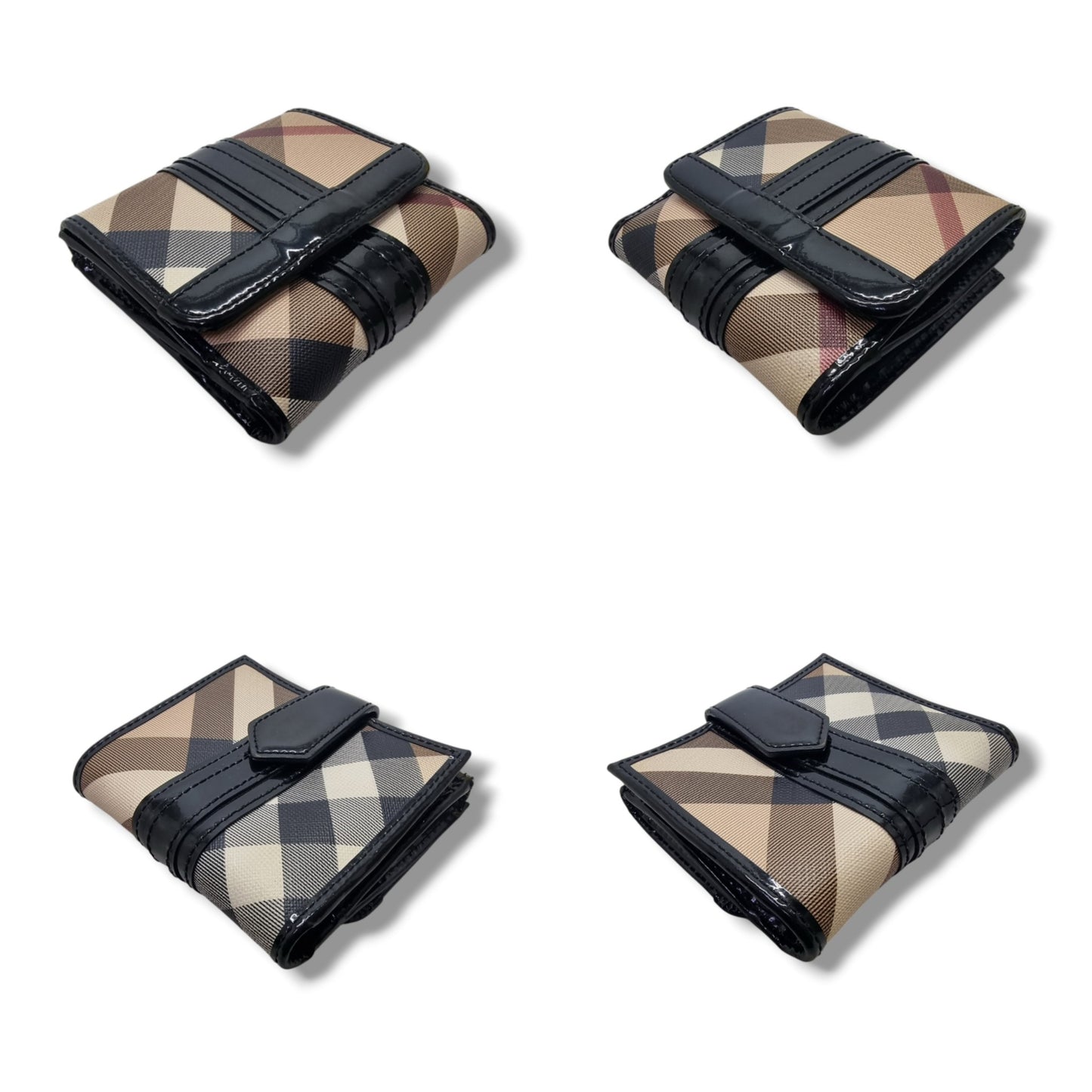 Burberry Supernova Check Canvas Compact Wallet Shw (Black)