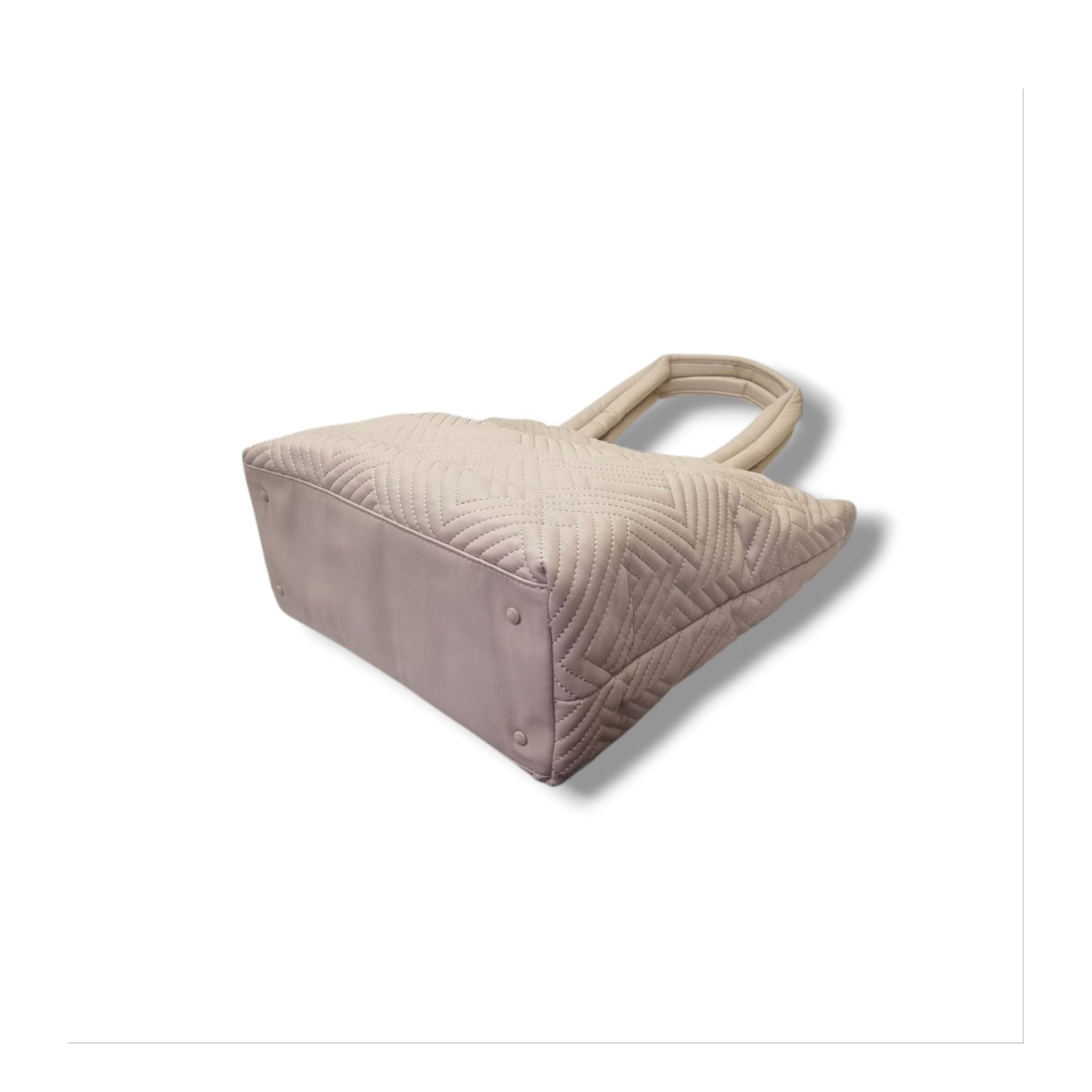 Karl Lagerfeld Paris Voyage Quilted Nylon Shoulder Bag (Beige/Shell)