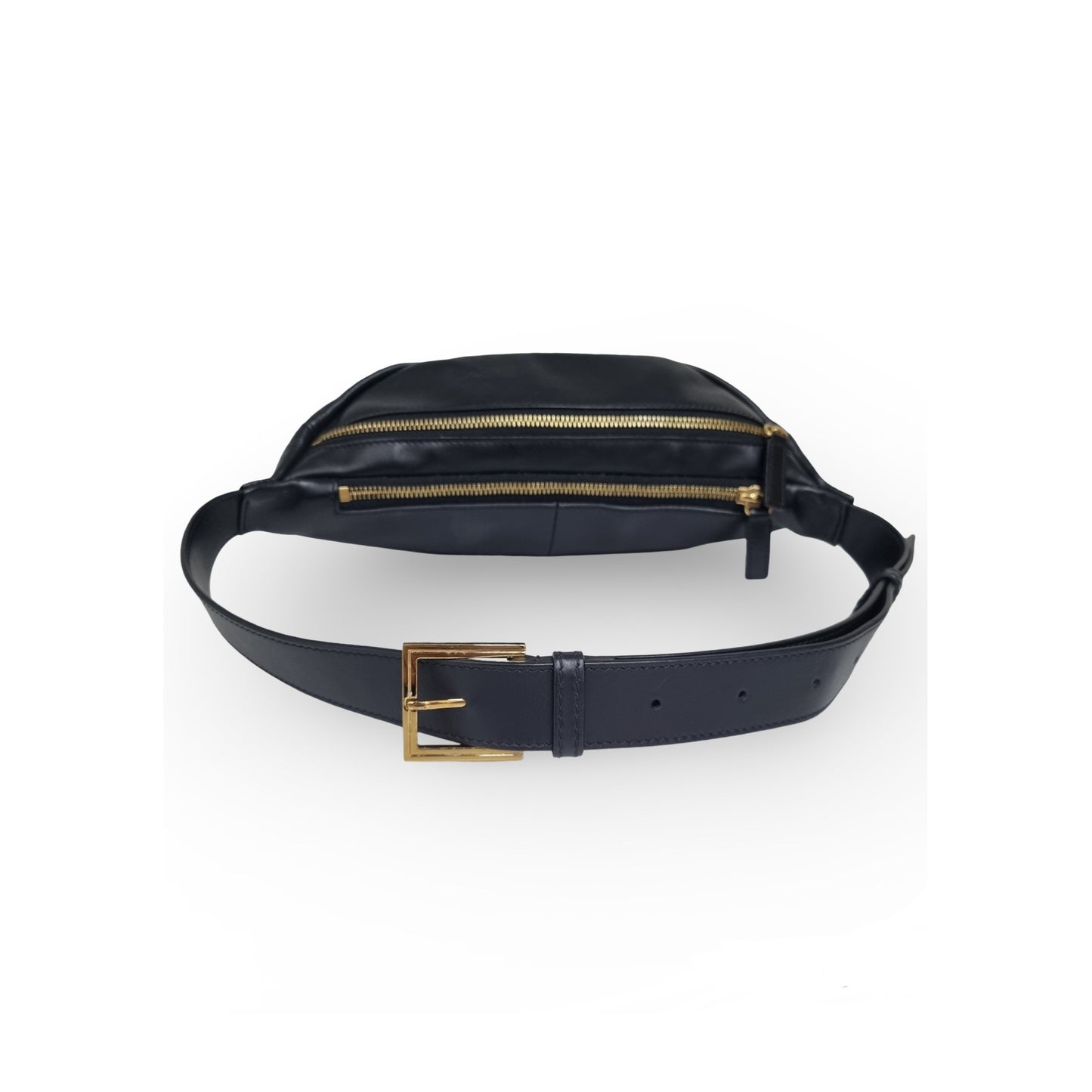 Versace Virtus Leather Waist Bag Ghw (Black)
