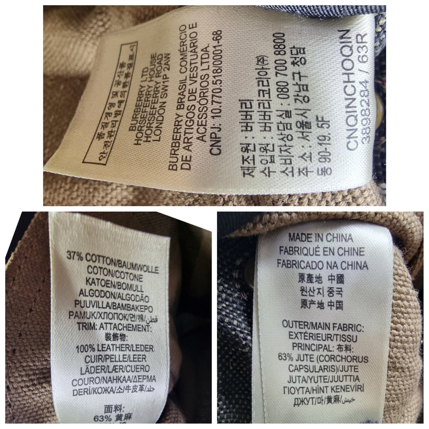 Burberry Susanna Canvas Check Medium Bucket Bag (Black)