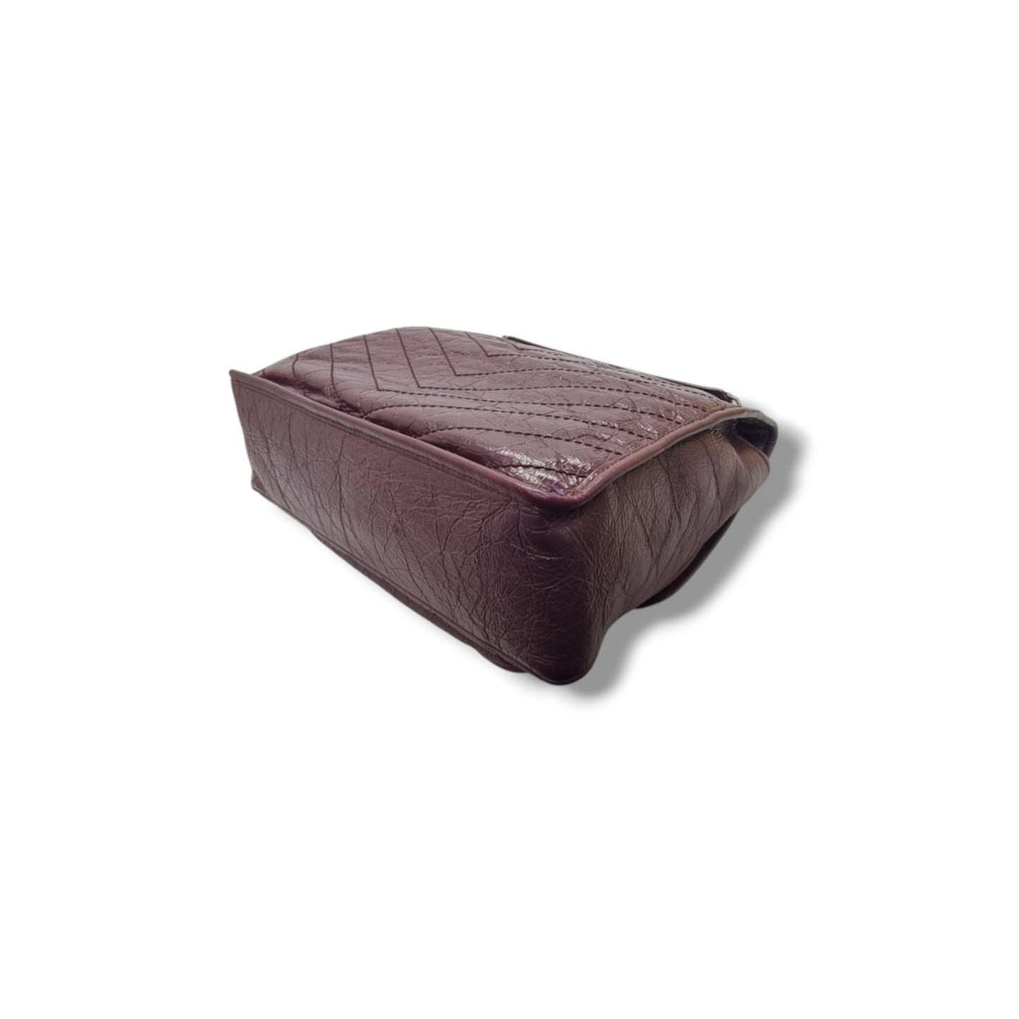 YSL Niki Large Calfskin Leather Bag Shw (Burgundy)