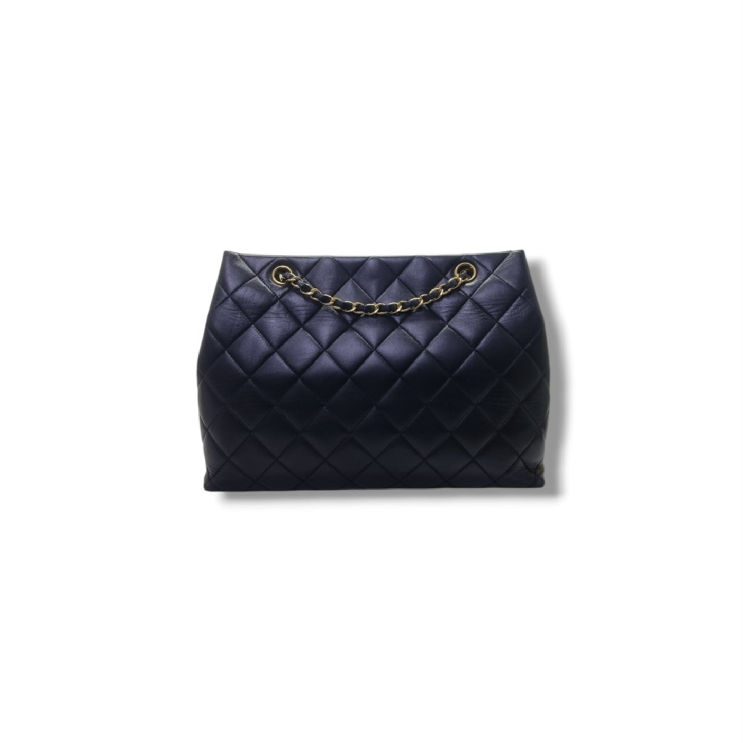 Chanel Vintage Quilted Lambskin Shoulder Bag Ghw (Black)