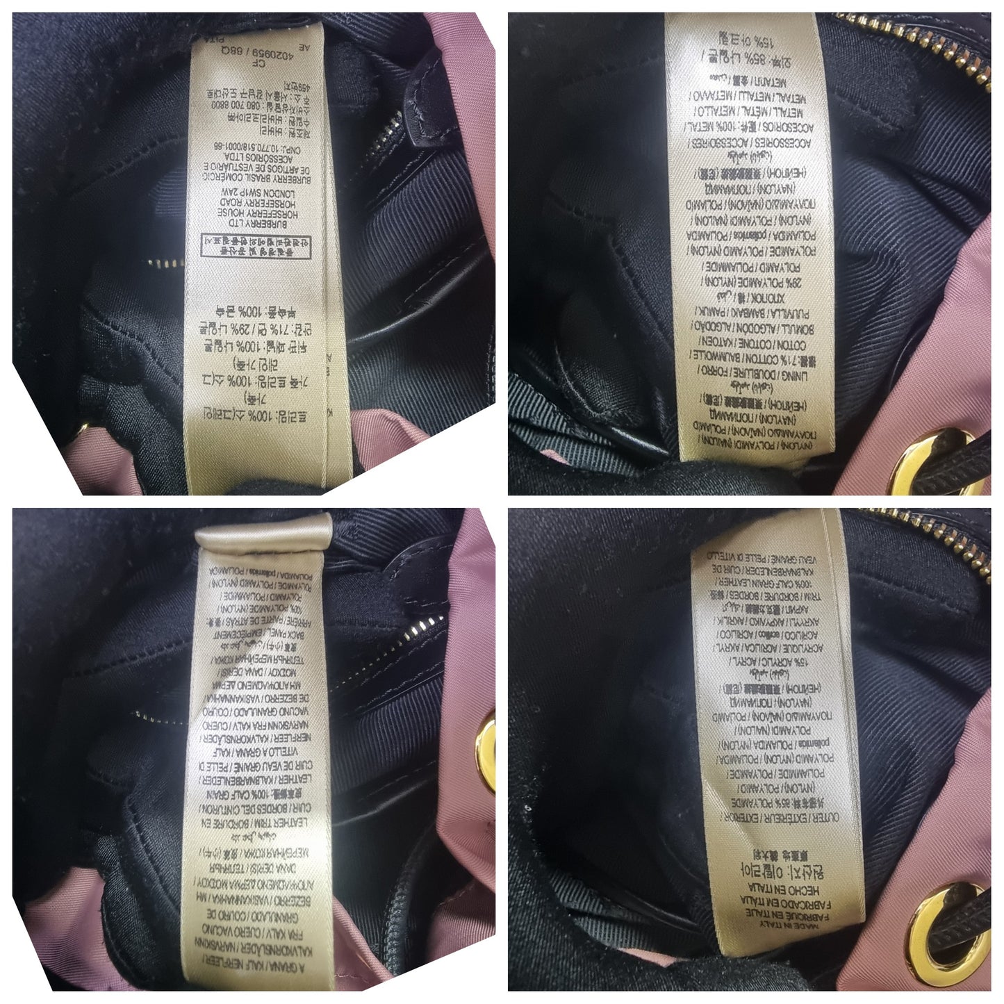 Burberry Prorsum Nylon Rucksack Backpack Ghw (Mauve Pink)