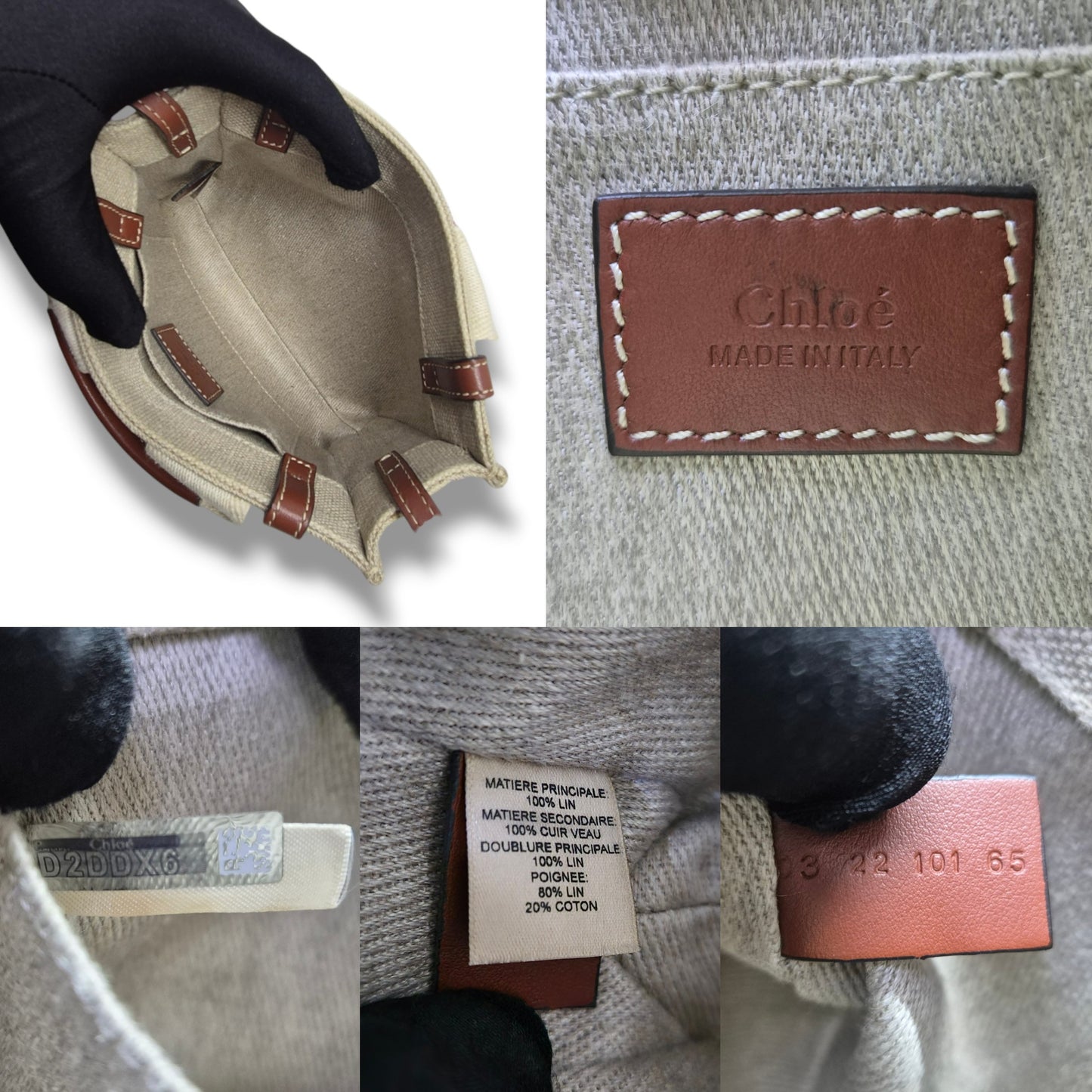 Chloe Mini Woody Tote Bag In Linen (Brown)