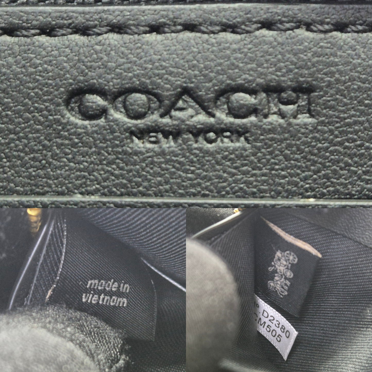 Coach Essential Small Zip Around Card Case With Quilting Ghw (Black)