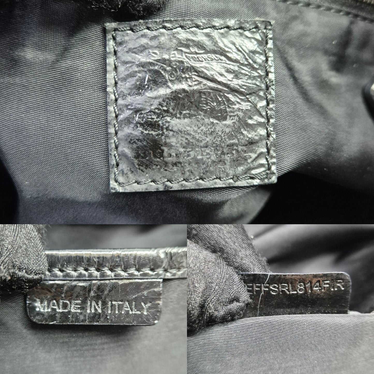 Burberry Victoria Nylon Beat Check Document Bag Gunmetal Hw (Black)