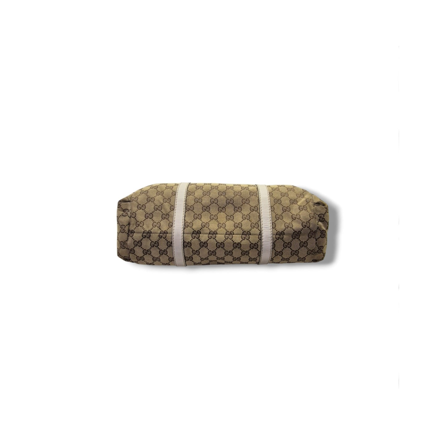 Gucci GG Canvas Sherry Line Shoulder Bag Ghw (Beige/White)