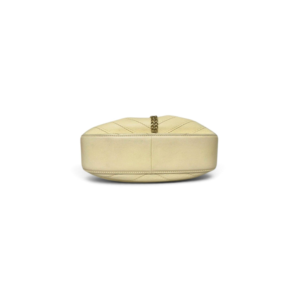 Chanel Chevron Grained Calfskin Drawstring Bucket Bag Ghw (Light Yellow)