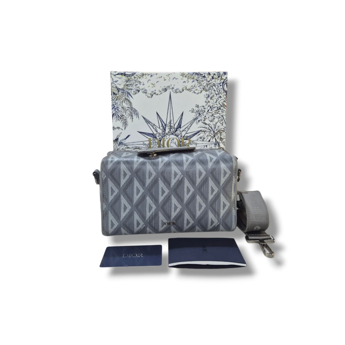 Christian Dior Lingot 22 Diamond Coated Canvas Pouch Shw (Grey)