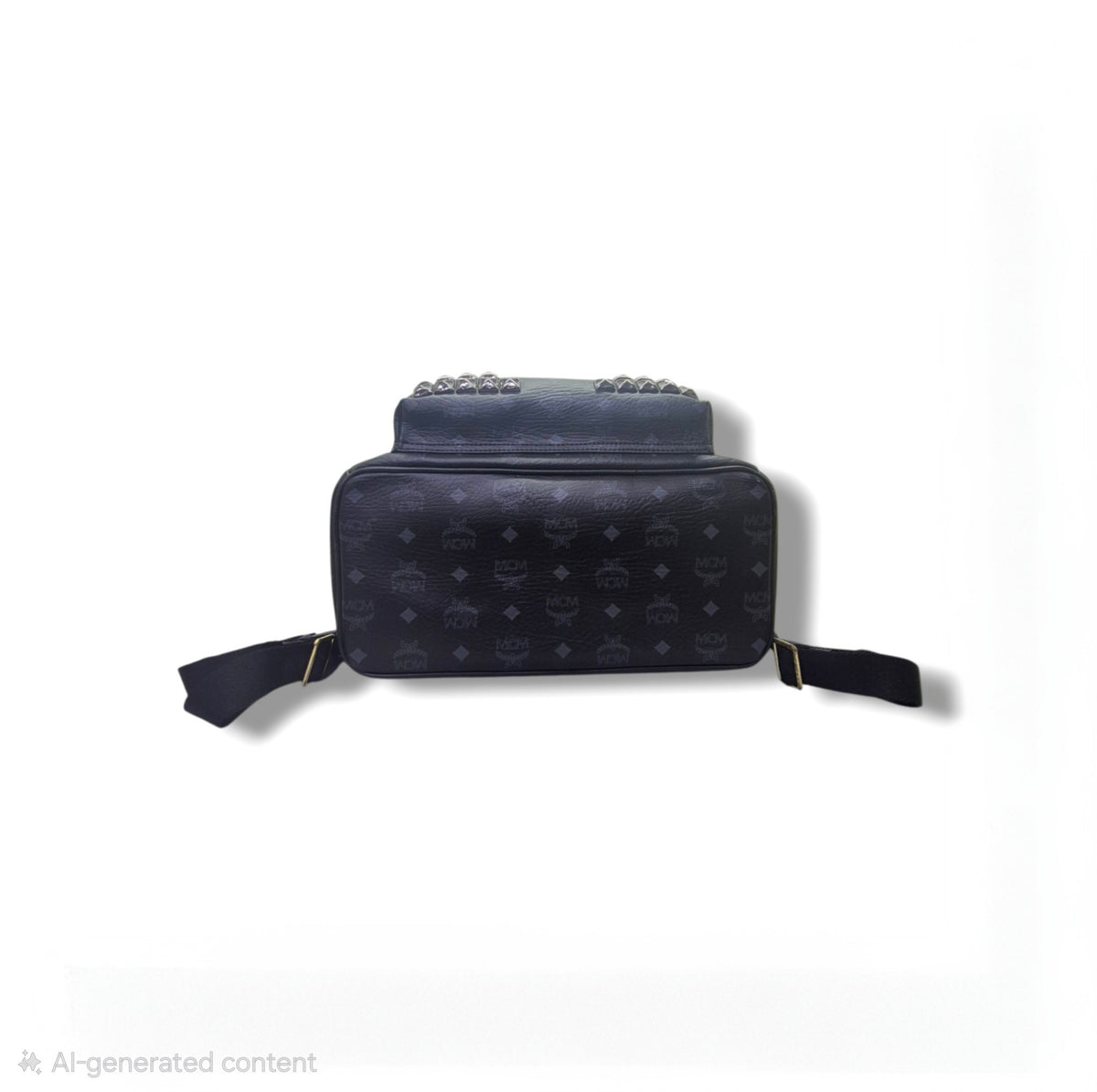 MCM Visetos Stack Studded Leather Backpack Ghw/Shw (Black)