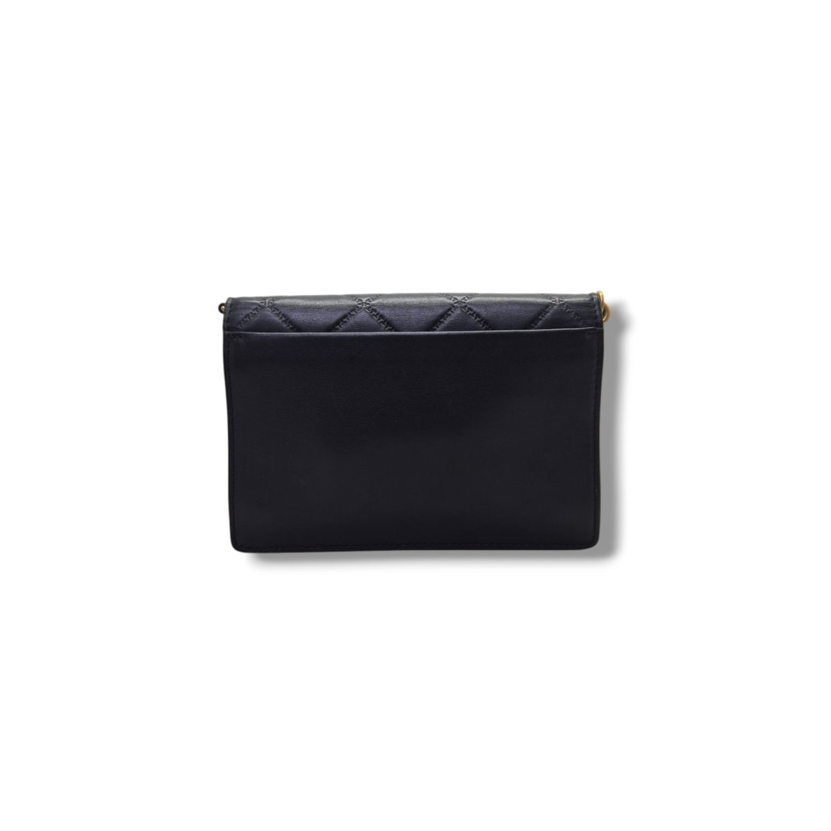 Tory Burch Georgia Leather Clutch With Strap Ghw (Black)