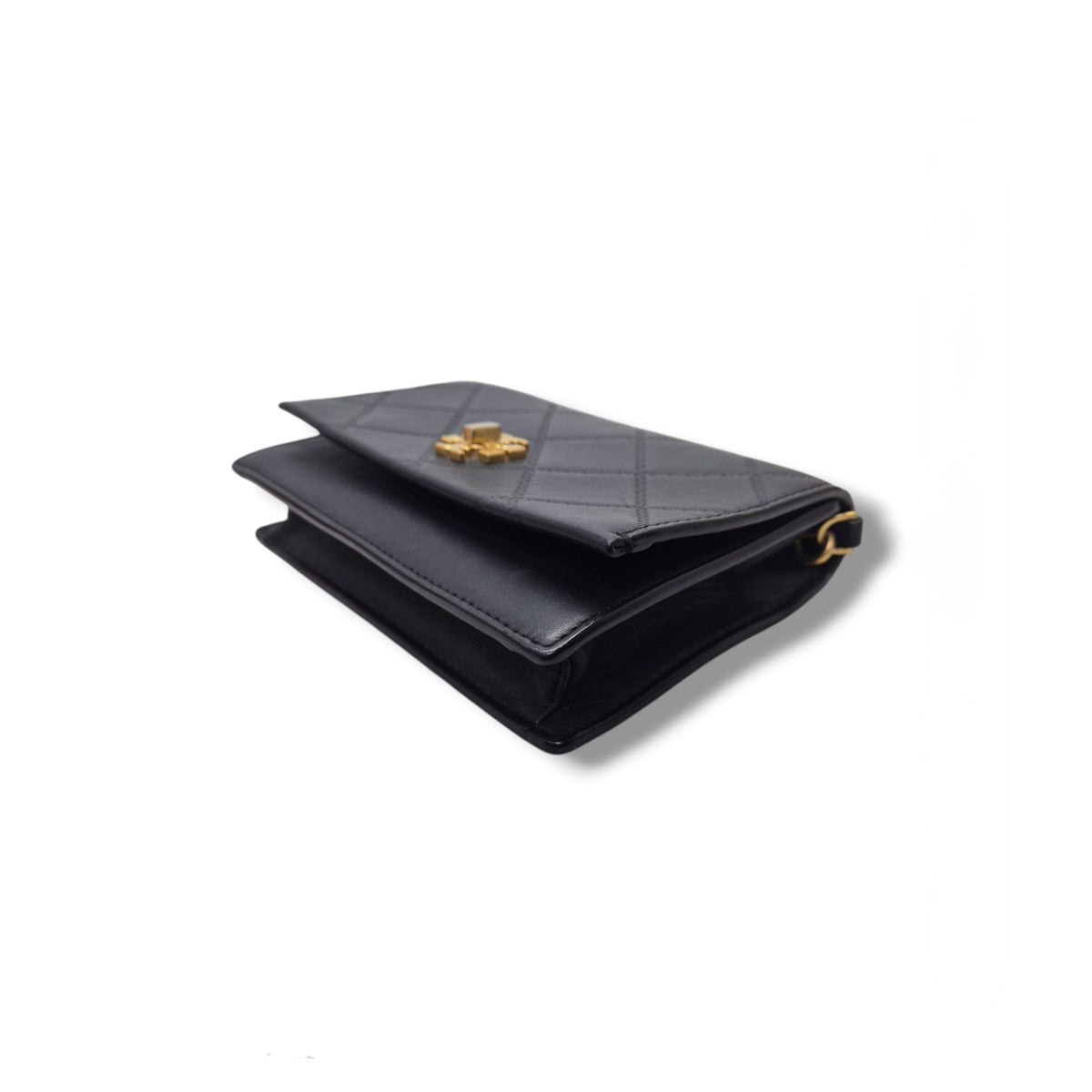 Tory Burch Georgia Leather Clutch With Strap Ghw (Black)