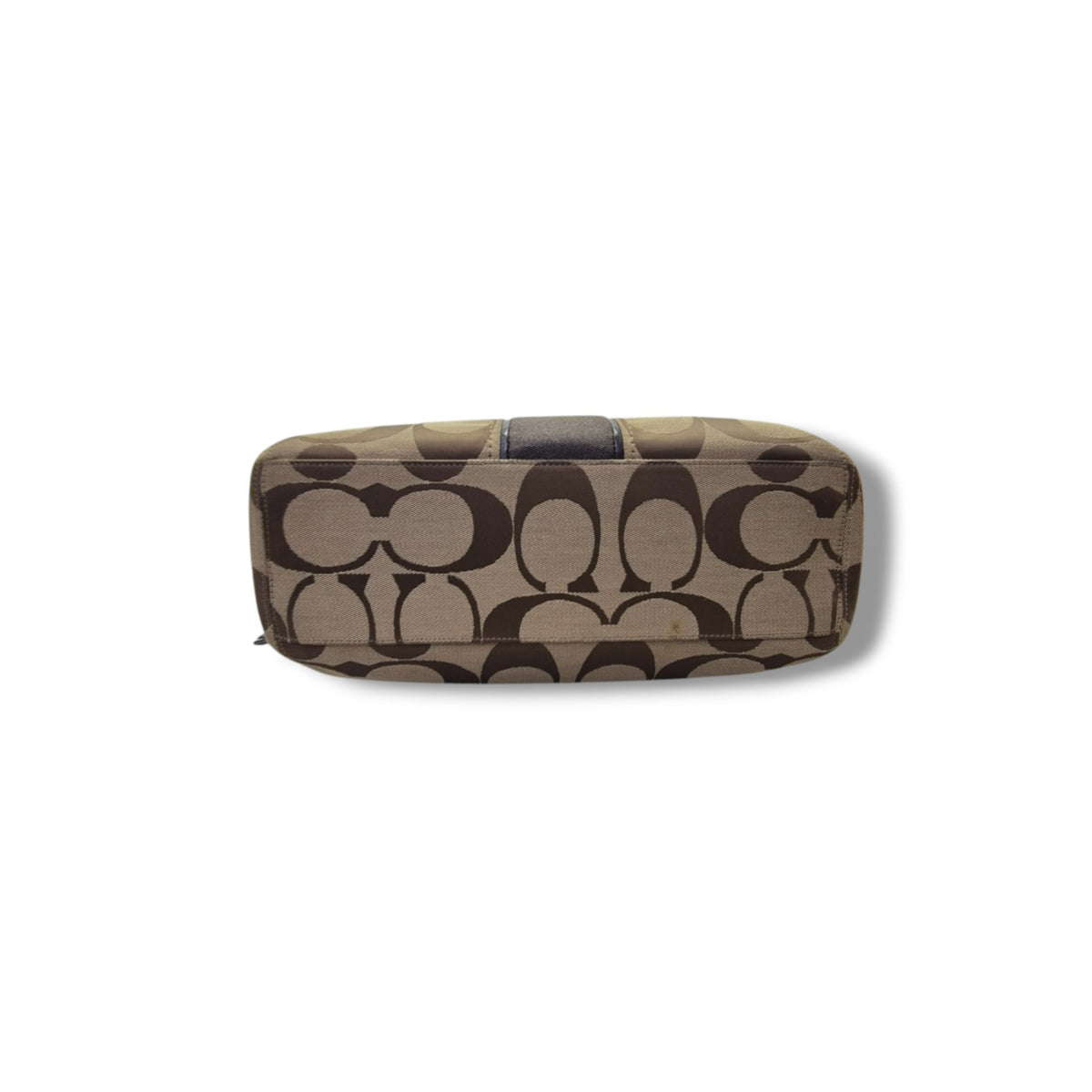 Coach Signature Stripe Canvas Shoulder Bag Ghw (Brown)