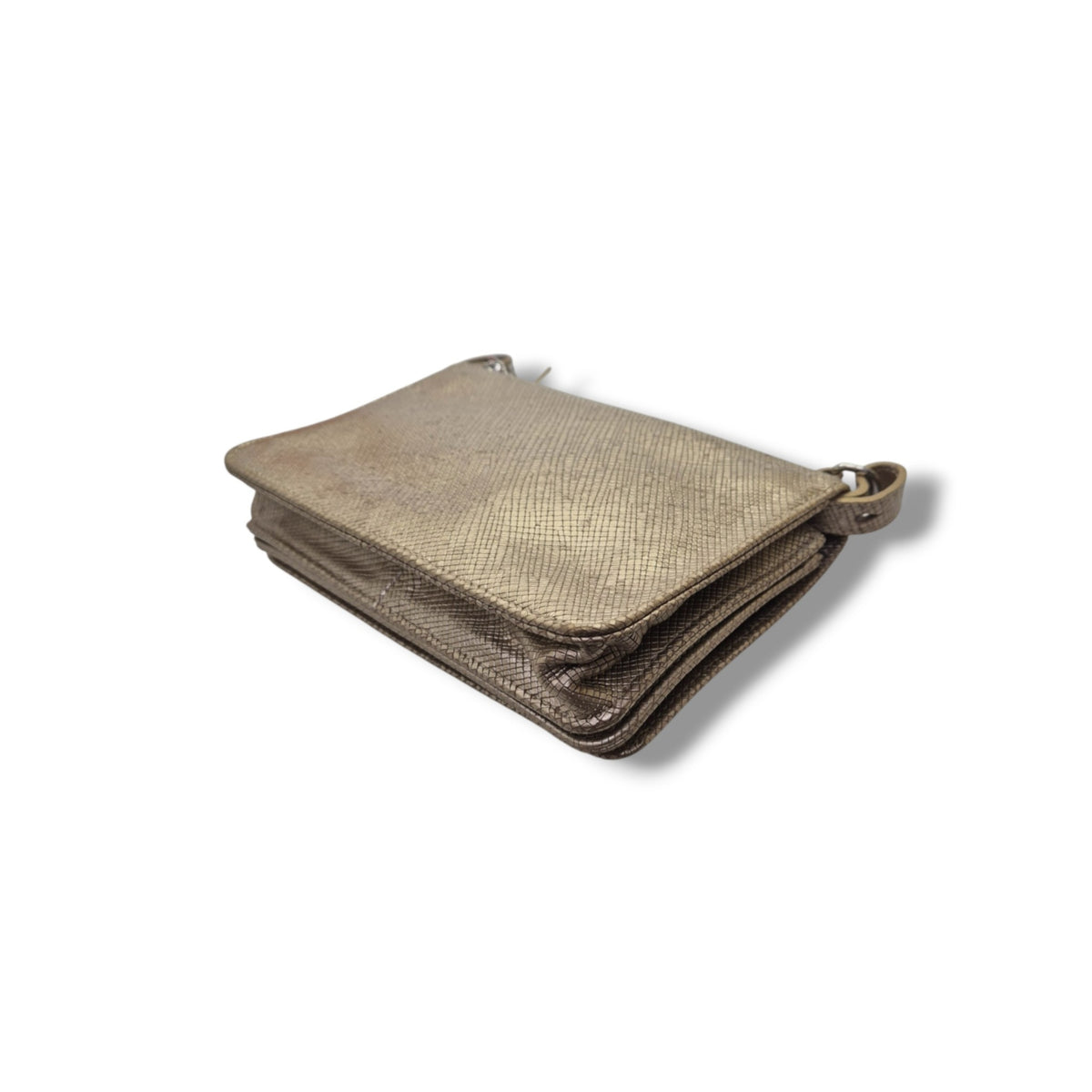 Longchamp Quadri Metallic Leather Crossbody Ghw (Metallic Gold)