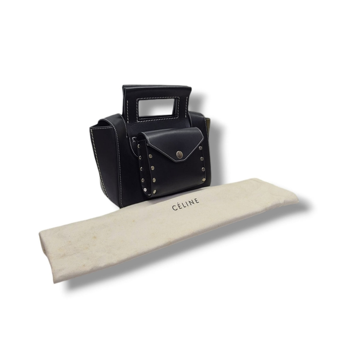Celine Small Square Leather Bag Shw (Black)