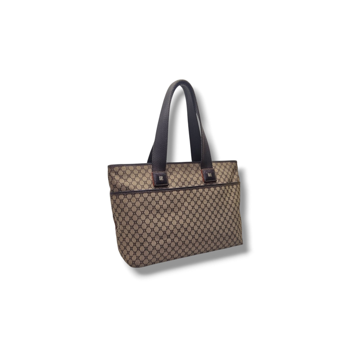 Celine Macadam Canvas Shoulder Bag Ghw (Brown)
