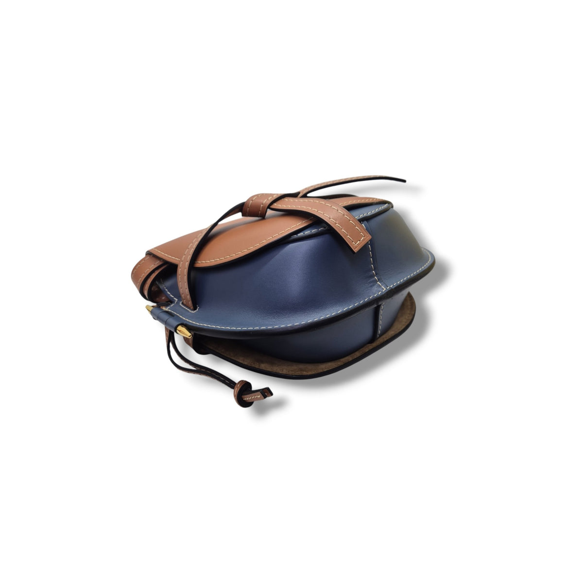 Loewe Gate Bag Leather Small Ghw (Brown/Blue)