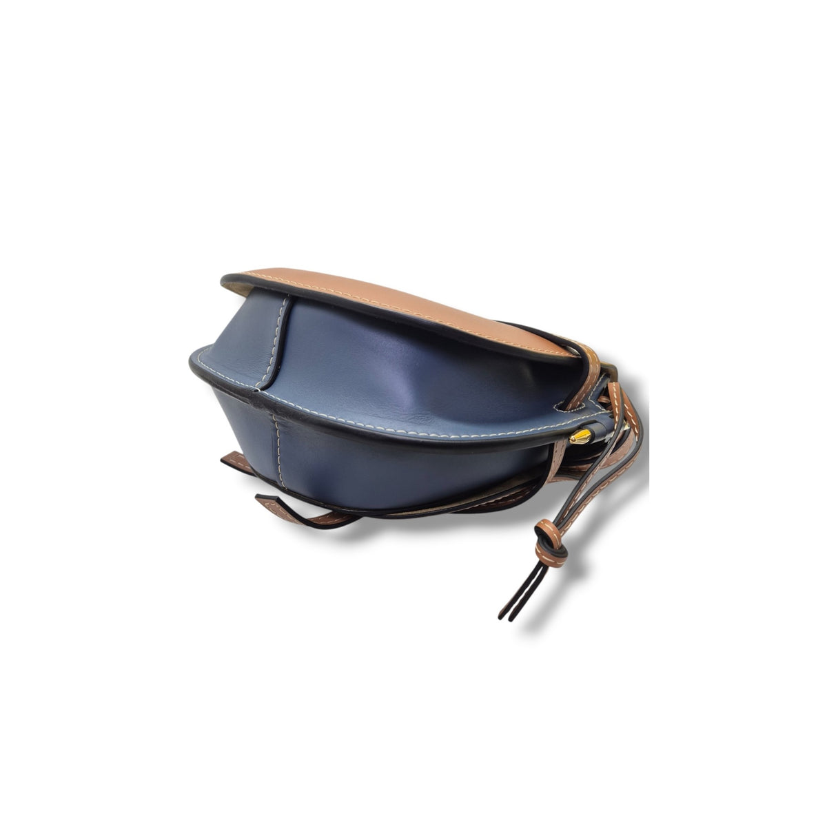 Loewe Gate Bag Leather Small Ghw (Brown/Blue)