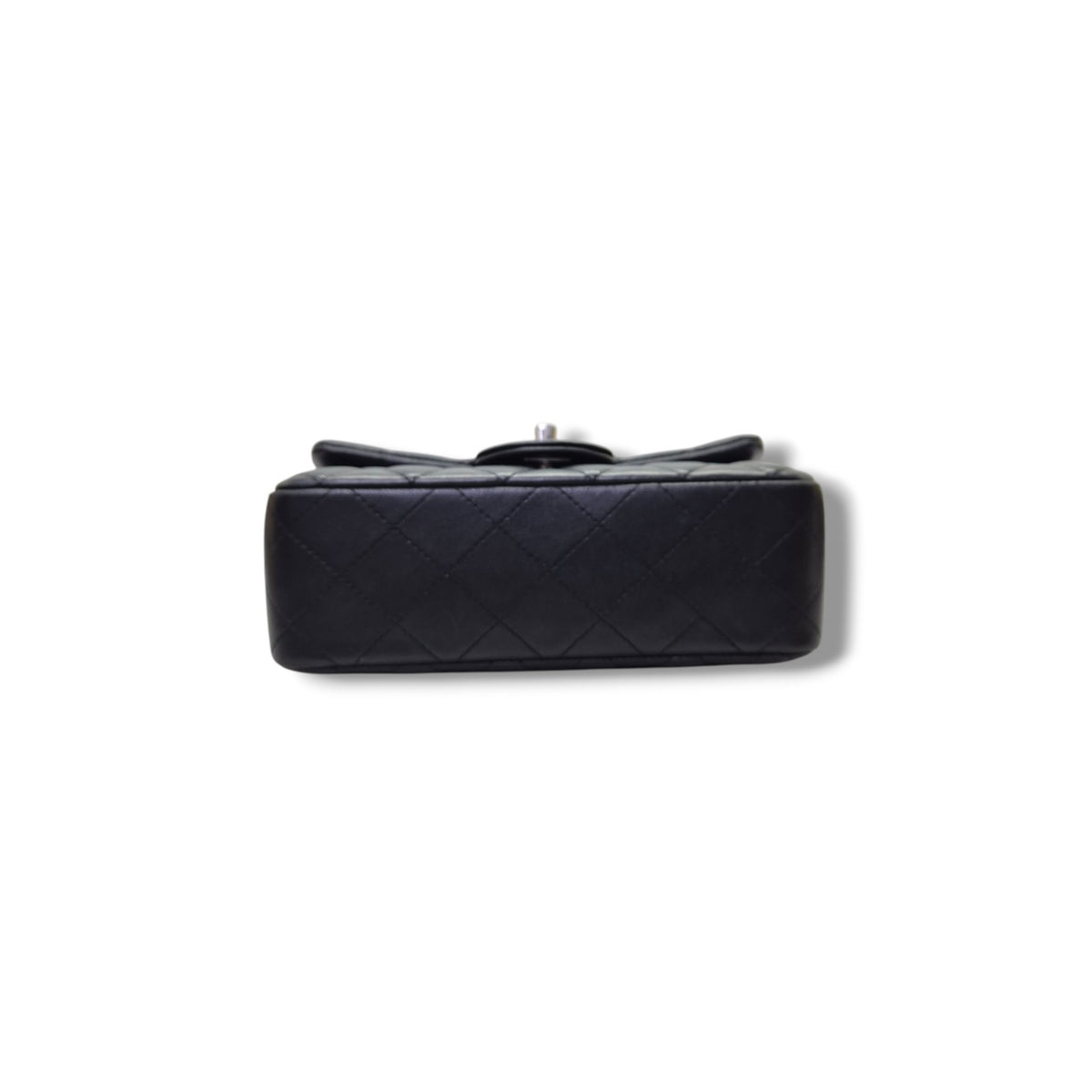 Chanel Mini Rectangular Flap Lambskin Shw (Black)
