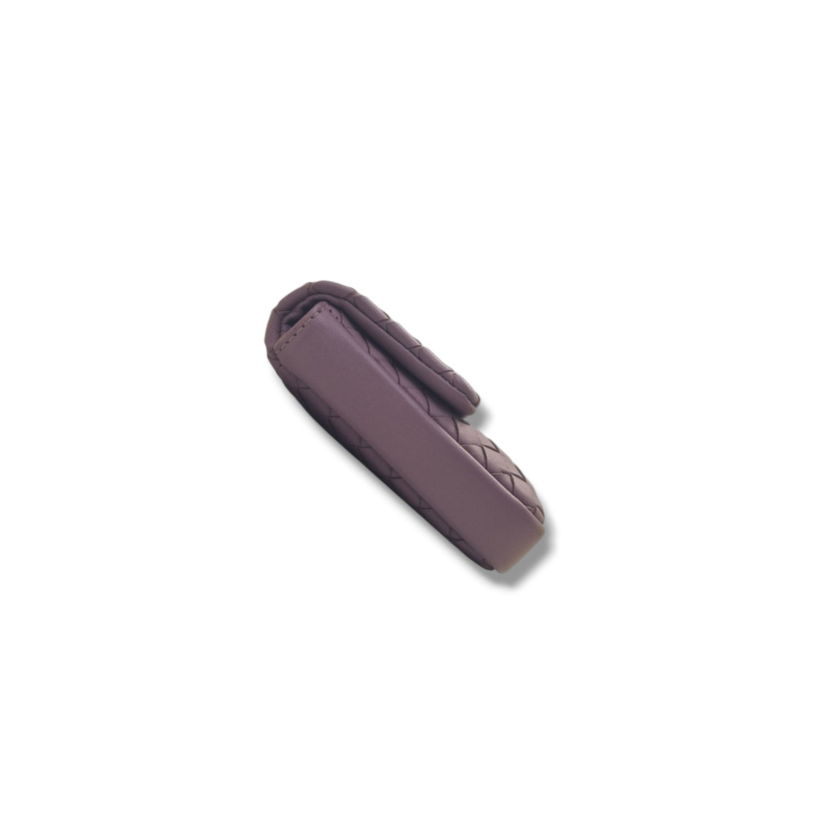 Bottega Intrecciato Nappa Leather Turnlock Clutch Gunmetal Hw (Purple)