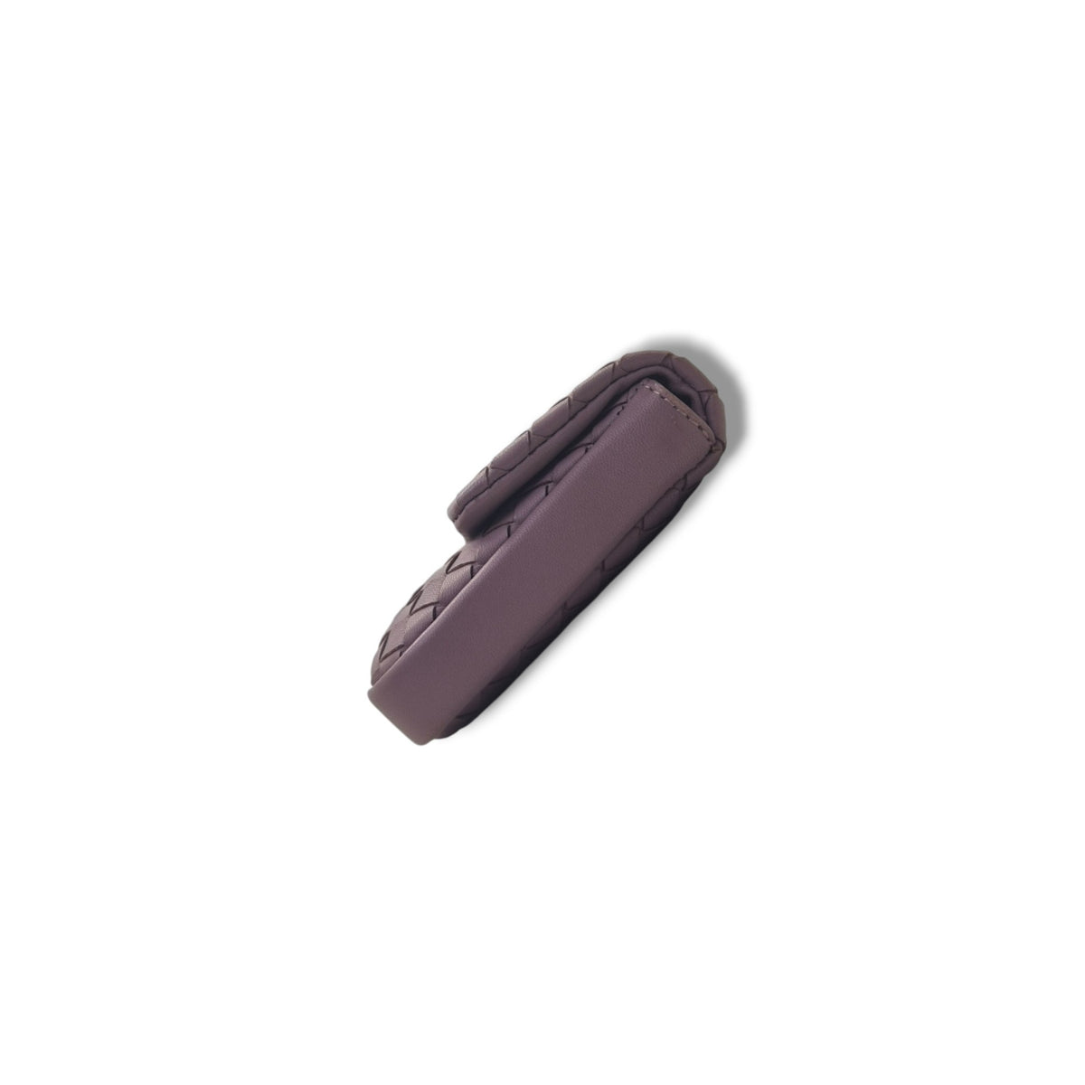 Bottega Intrecciato Nappa Leather Turnlock Clutch Gunmetal Hw (Purple)