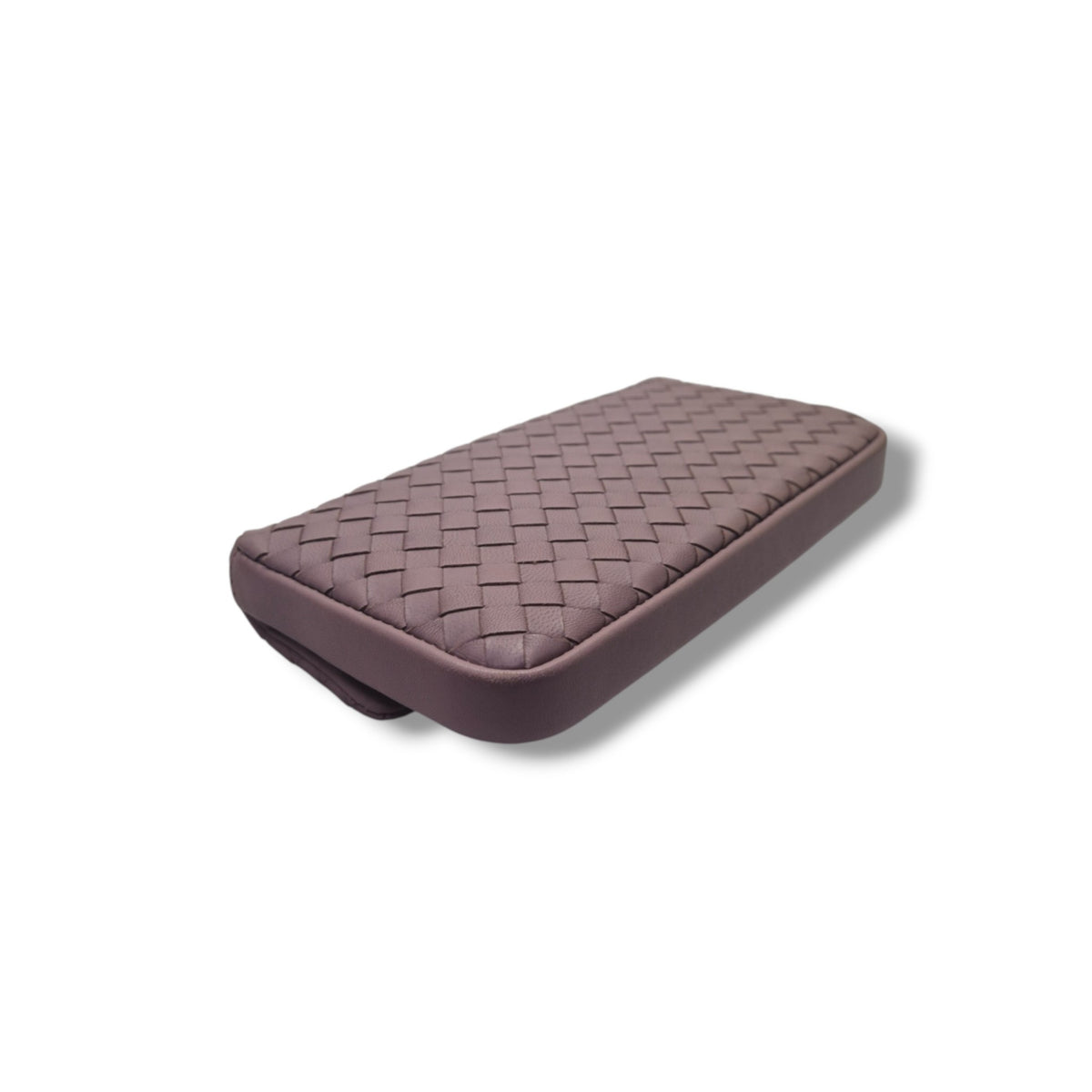 Bottega Intrecciato Nappa Leather Turnlock Clutch Gunmetal Hw (Purple)