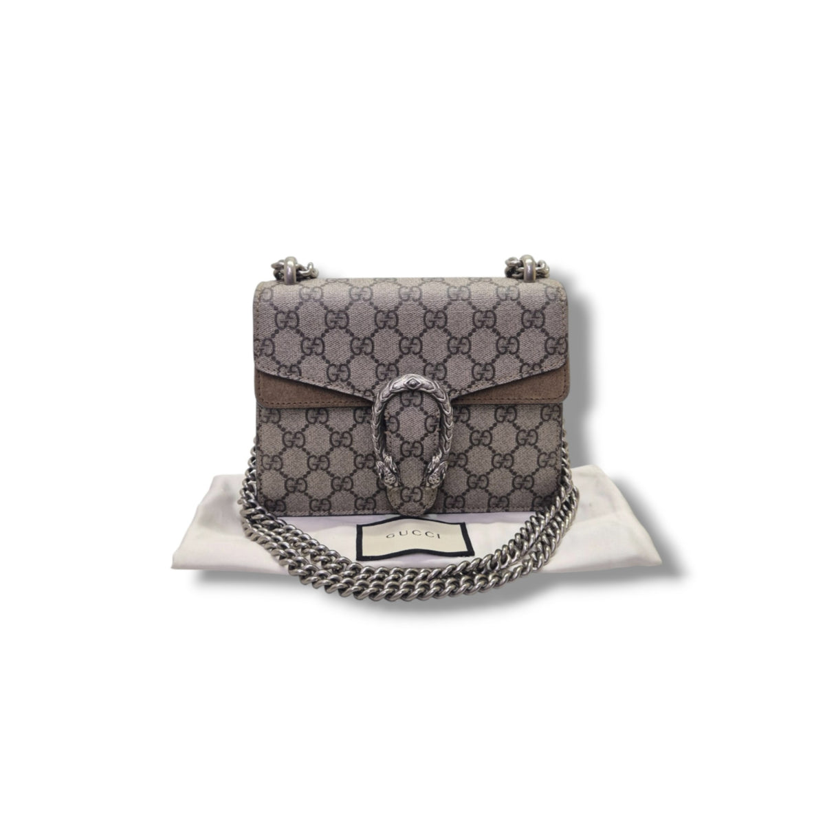 Gucci GG Supreme Dionysus Small Leather Crossbody Shw (Beige/Brown)