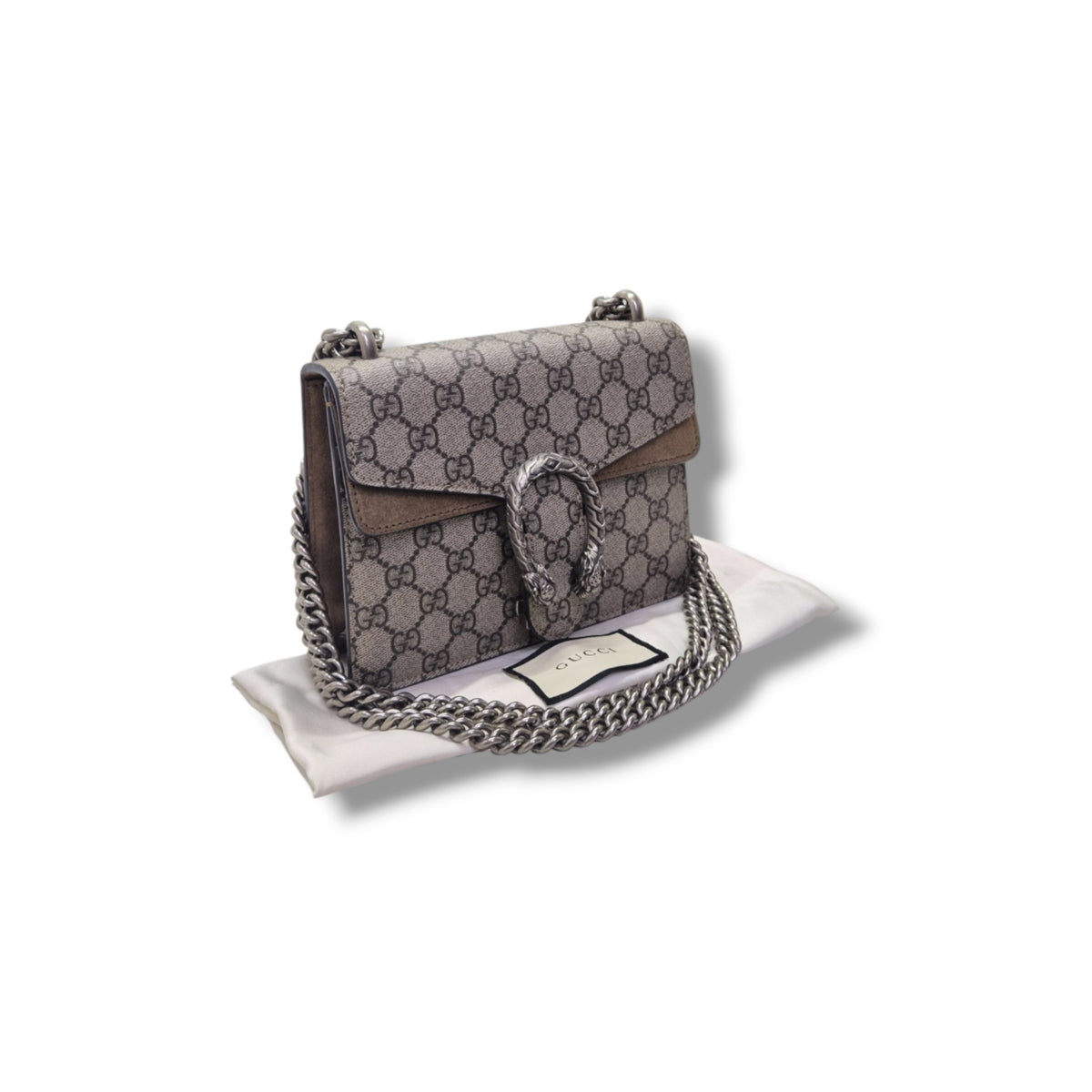 Gucci GG Supreme Dionysus Small Leather Crossbody Shw (Beige/Brown)