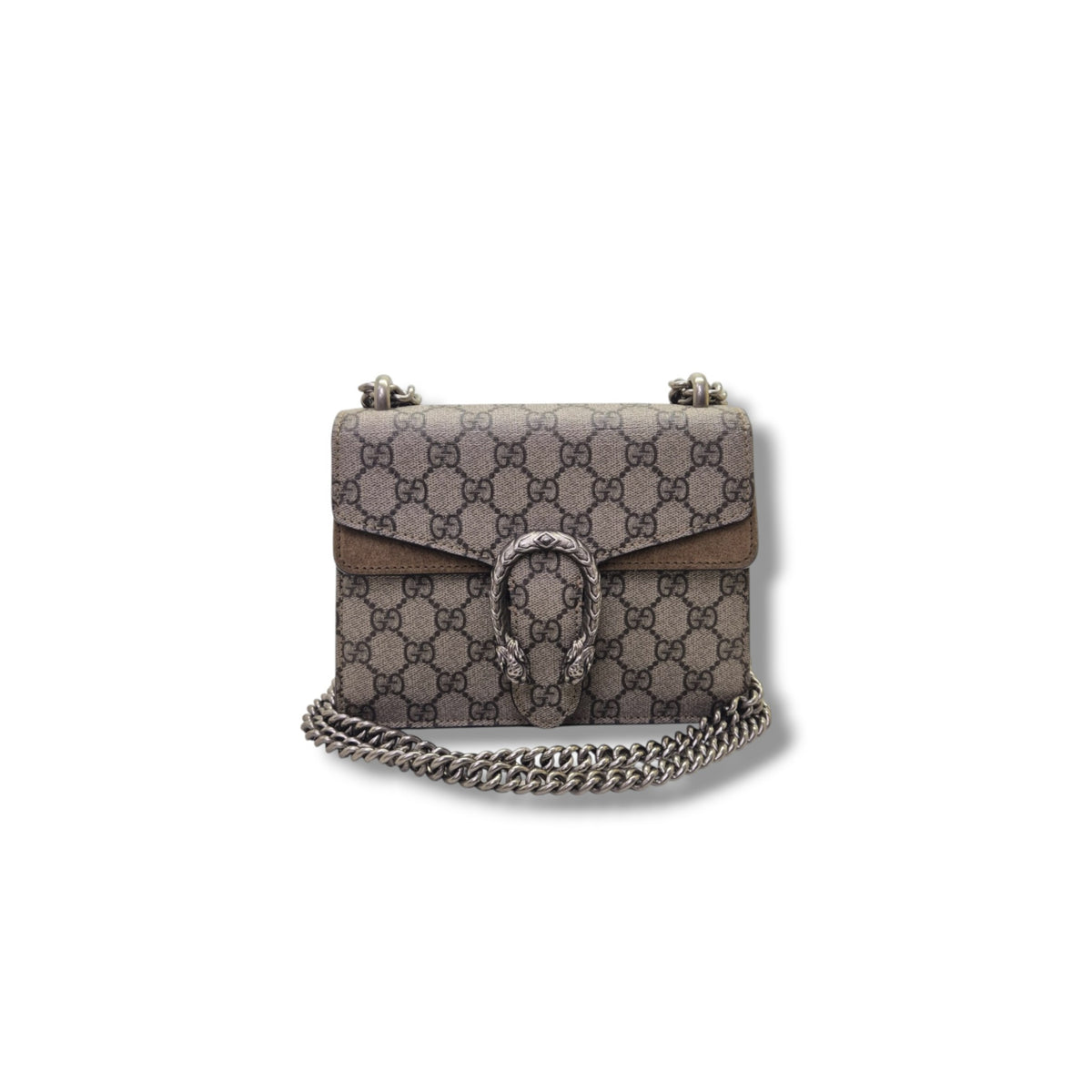 Gucci GG Supreme Dionysus Small Leather Crossbody Shw (Beige/Brown)