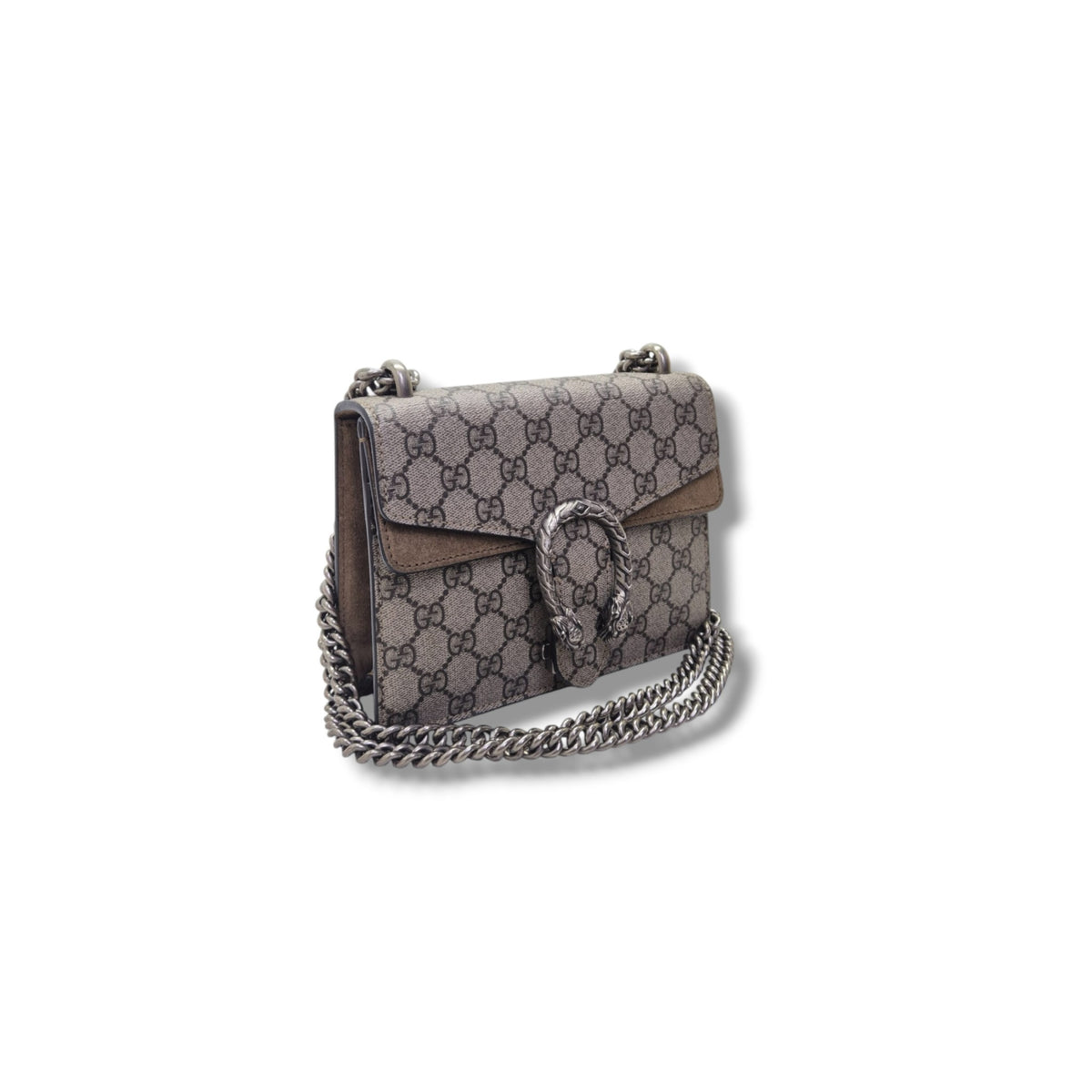 Gucci GG Supreme Dionysus Small Leather Crossbody Shw (Beige/Brown)