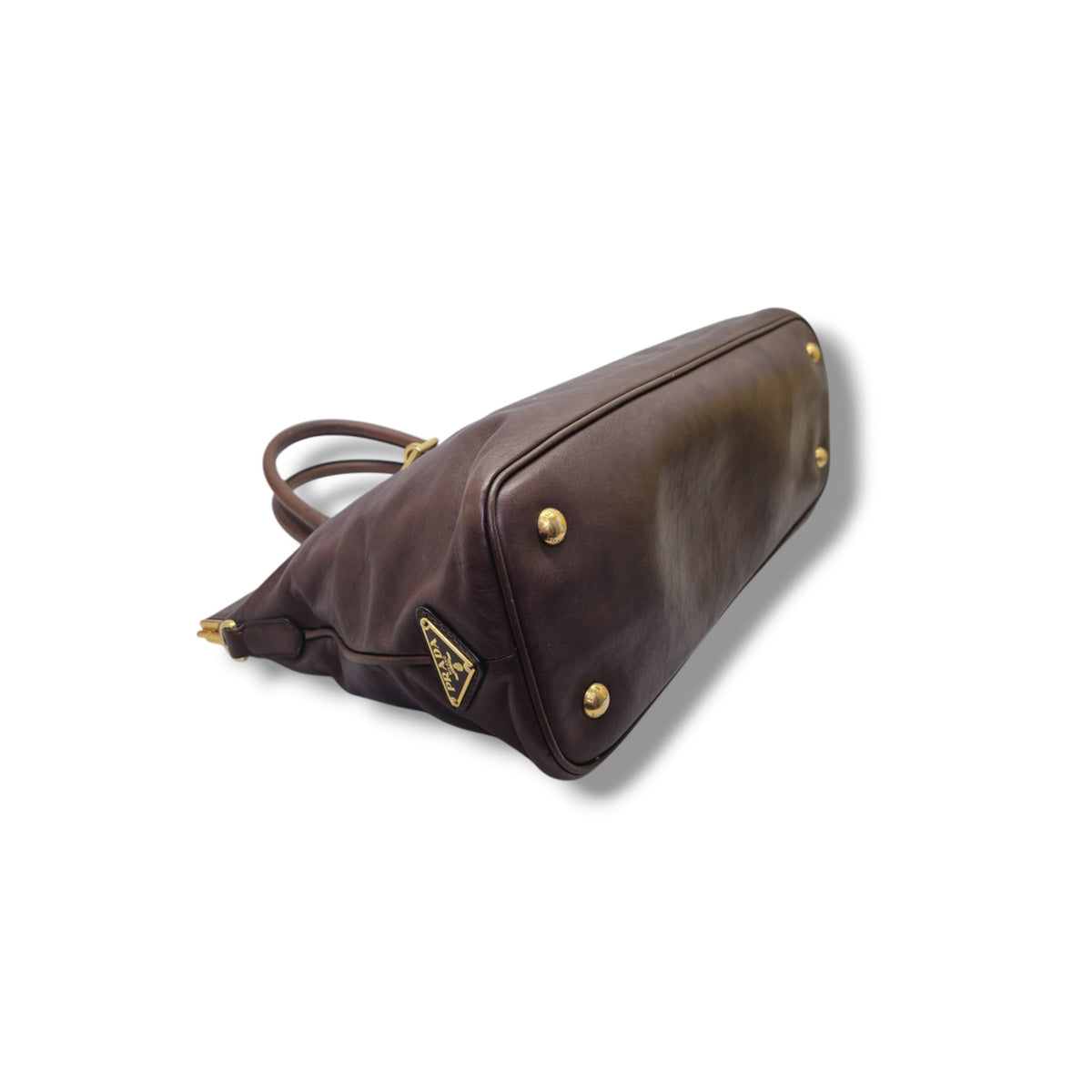 Prada Rubino Soft Calf Hinge Frame Tote bag Ghw (Brown)