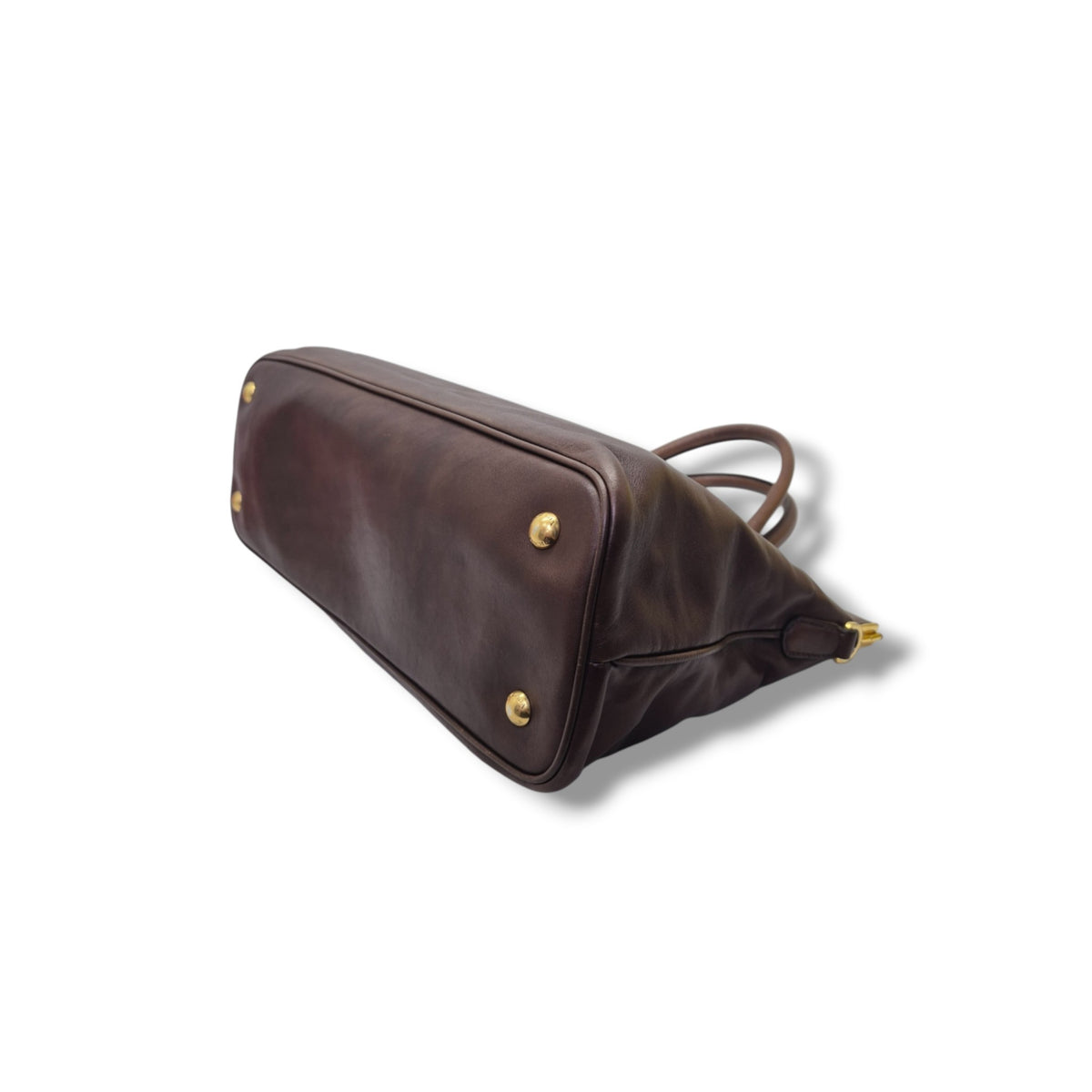 Prada Rubino Soft Calf Hinge Frame Tote bag Ghw (Brown)