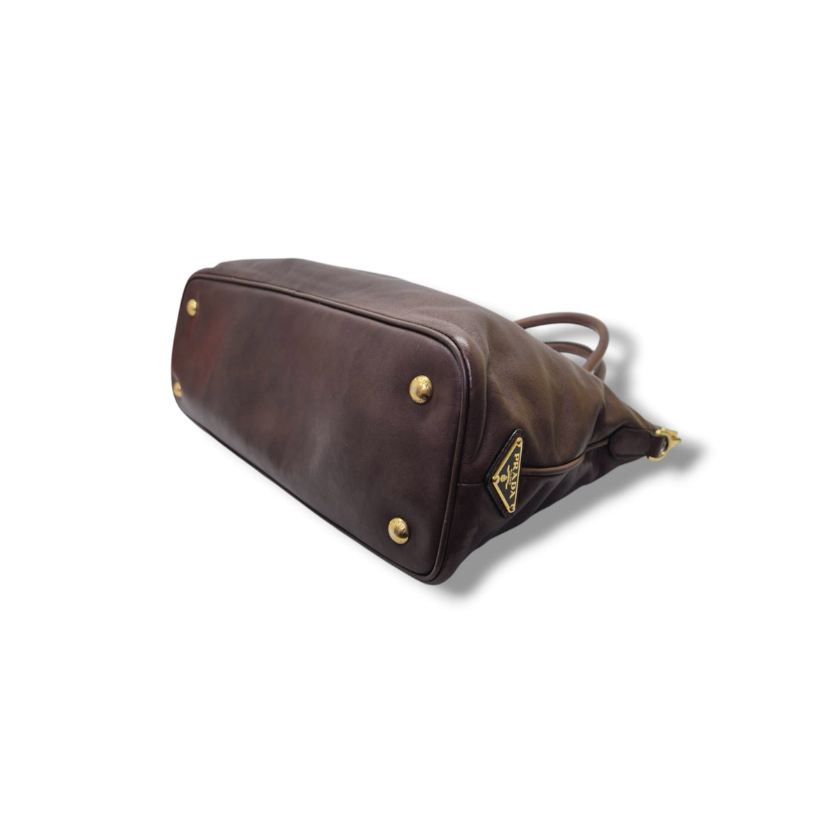 Prada Rubino Soft Calf Hinge Frame Tote bag Ghw (Brown)