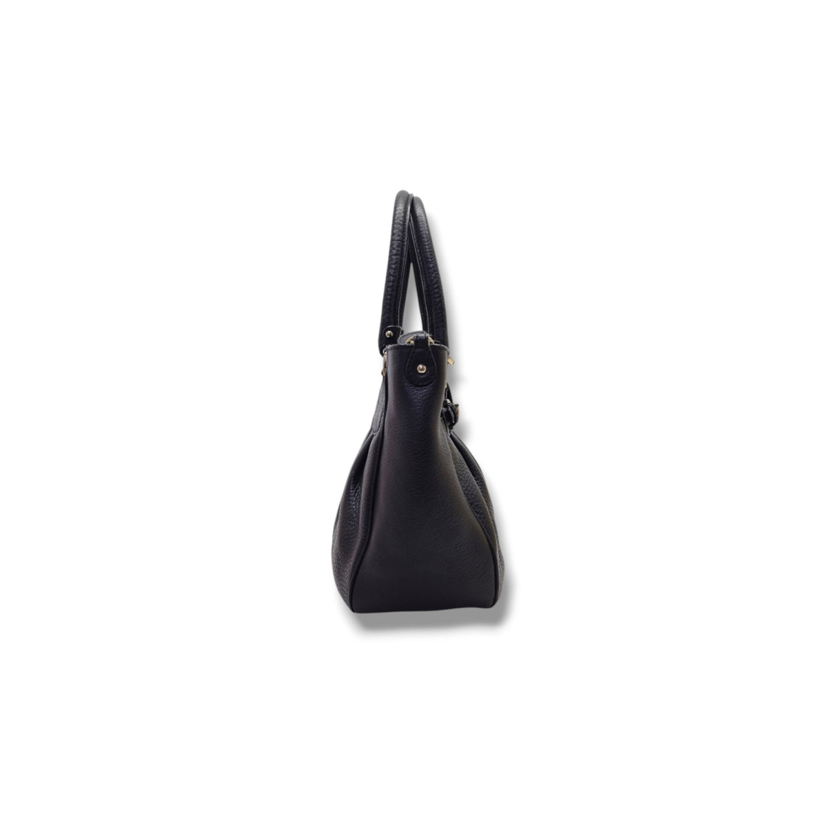 Salvatore Ferragamo Gancini Grained Calfskin Leather Tote Ghw (Black)